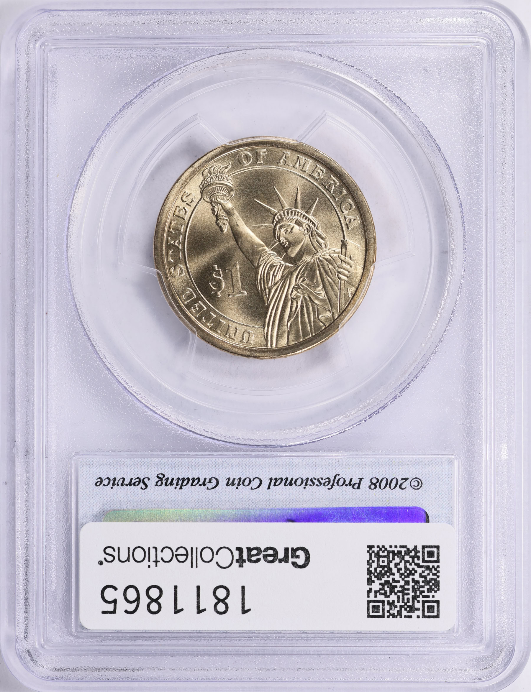 2008-P Presidential Dollar John Quincy Adams Position A Satin Finish ...