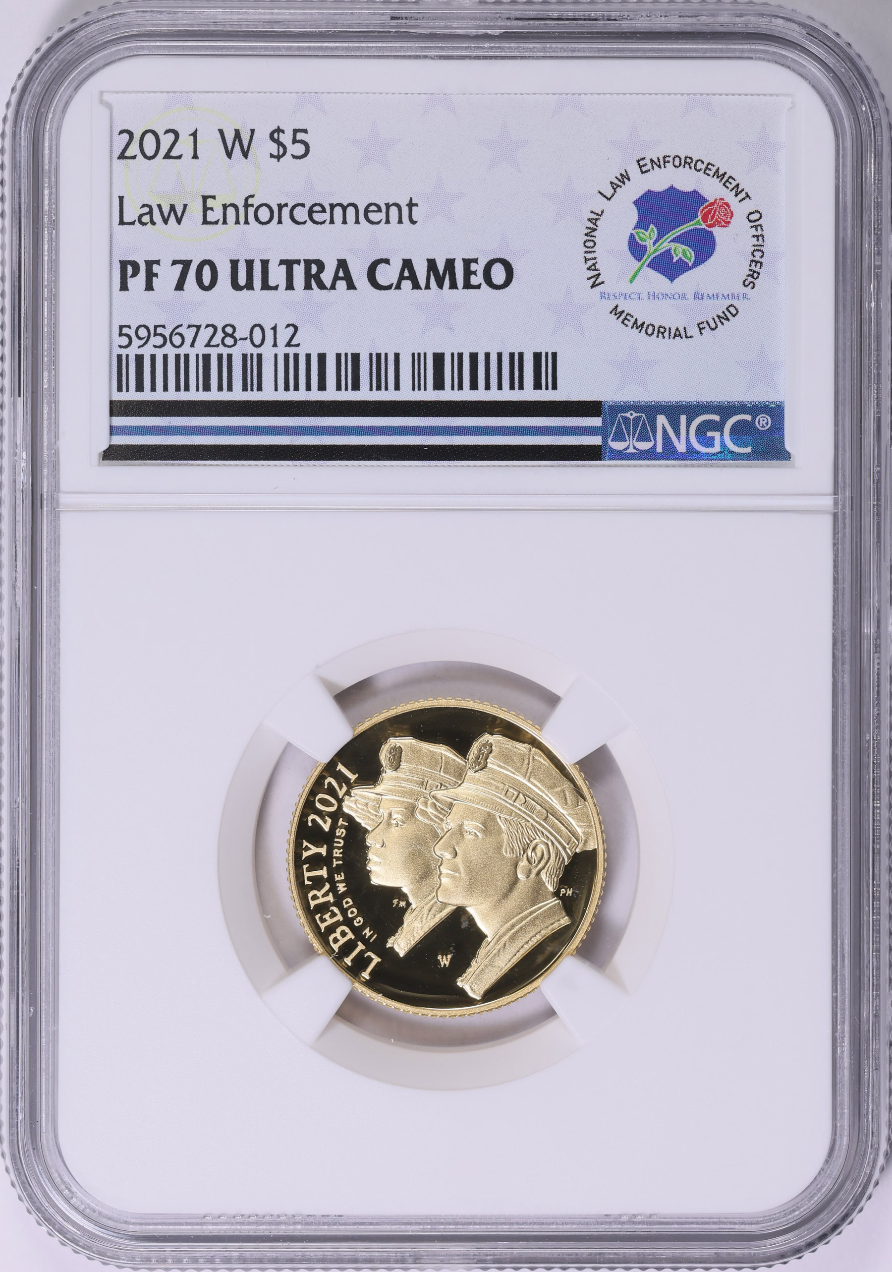 2021-W National Law Enforcement Memorial & Museum $5 Gold NGC Proof-70