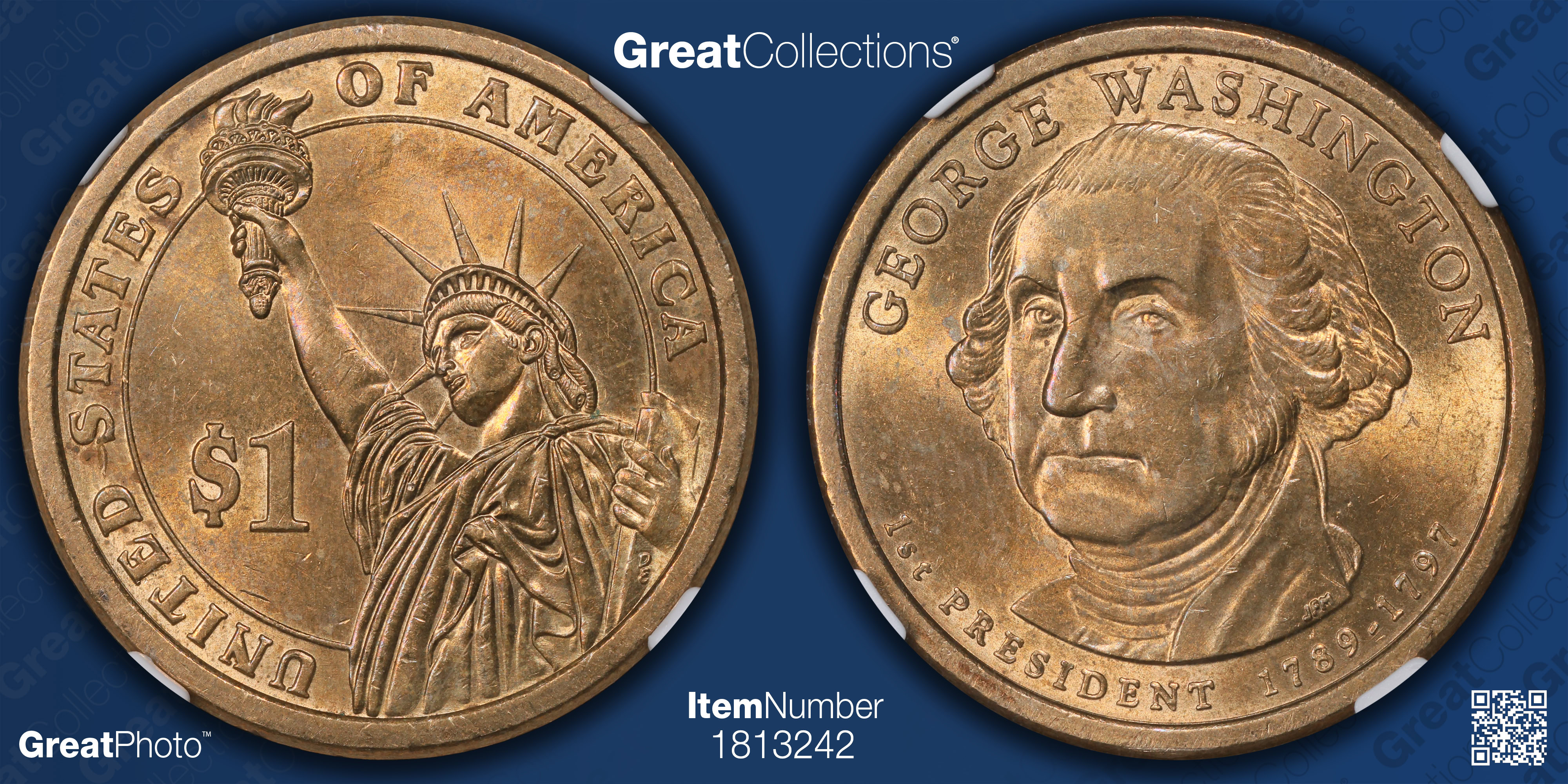2007-P Presidential Dollar George Washington Elongated Ray VP-001