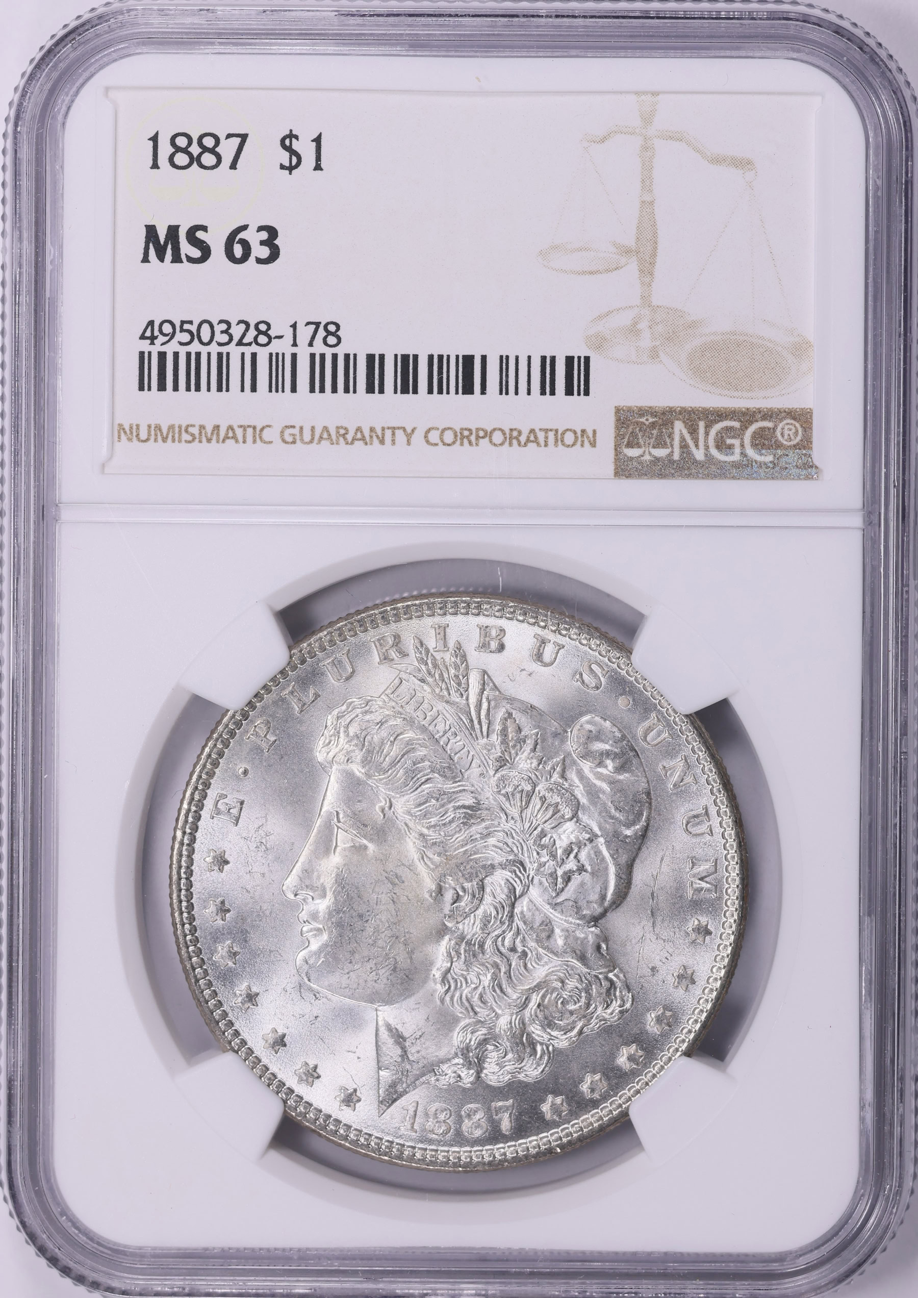 1887 Morgan Silver Dollar NGC MS-63 (Toned) (Item 1813361