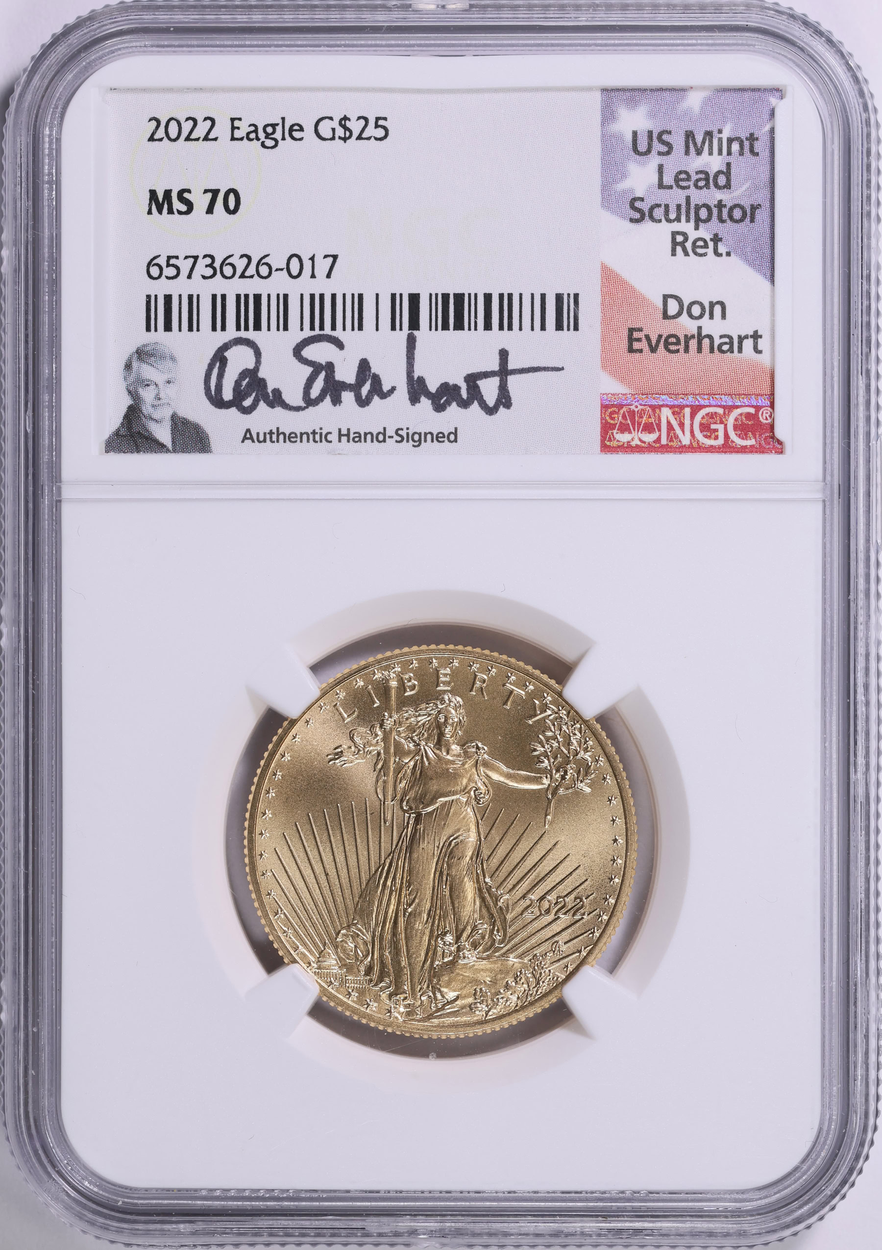 2022 $25 Half-Ounce Gold American Eagle NGC MS-70 (Don Everhart