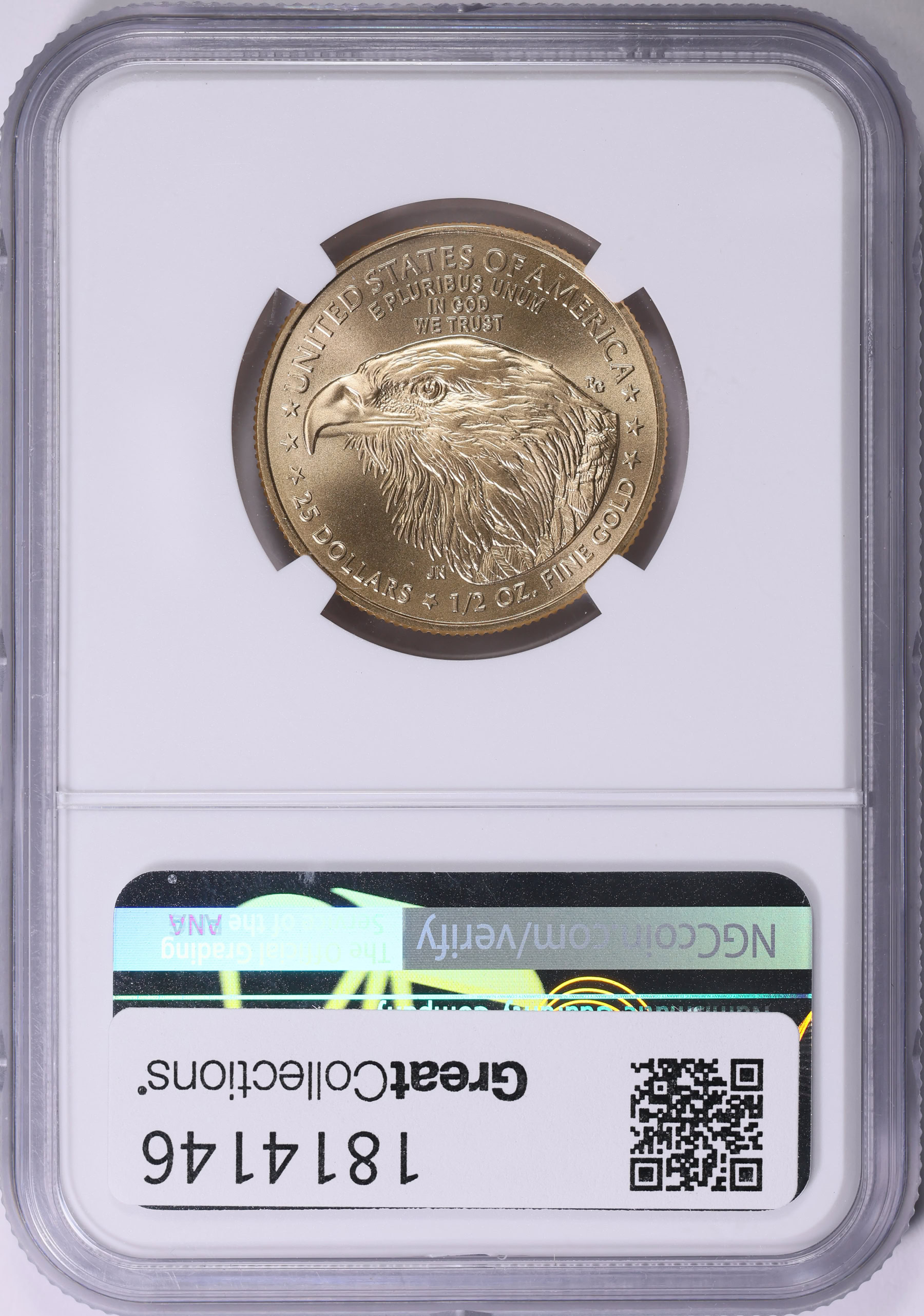 【手渡し限定】AMERICAN EAGLE18インチ 2022 $25 Half-Ounce Gold American Eagle NGC MS-70 (Don Everhart