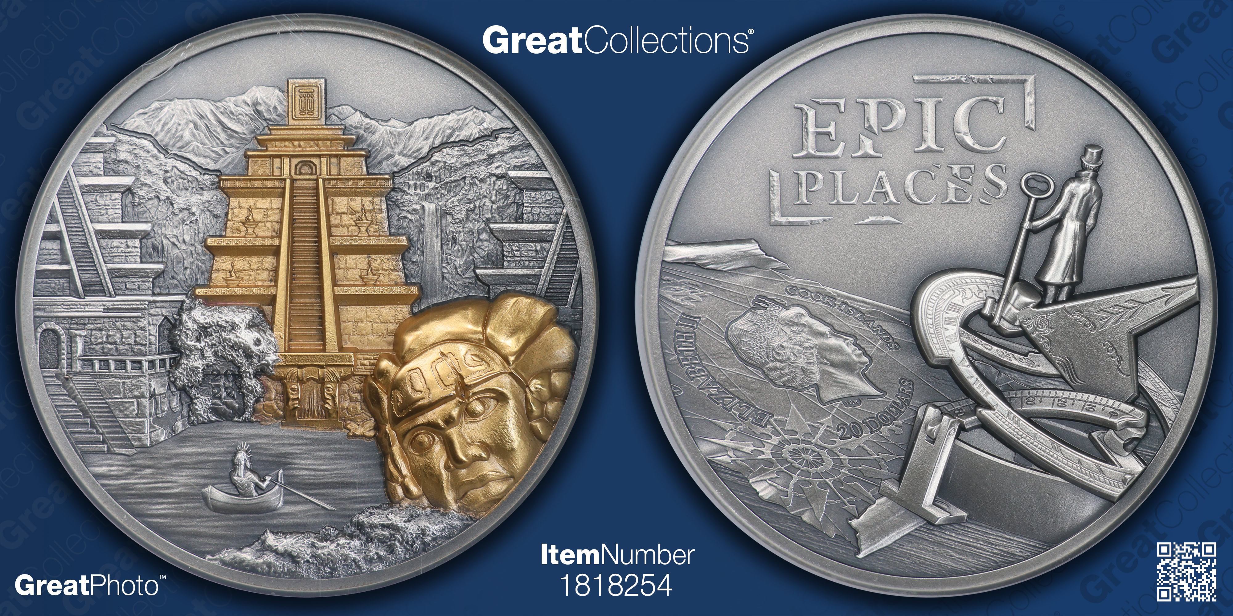 Cook Islands 2022 Silver $20 Epic Places - El Dorado High Relief