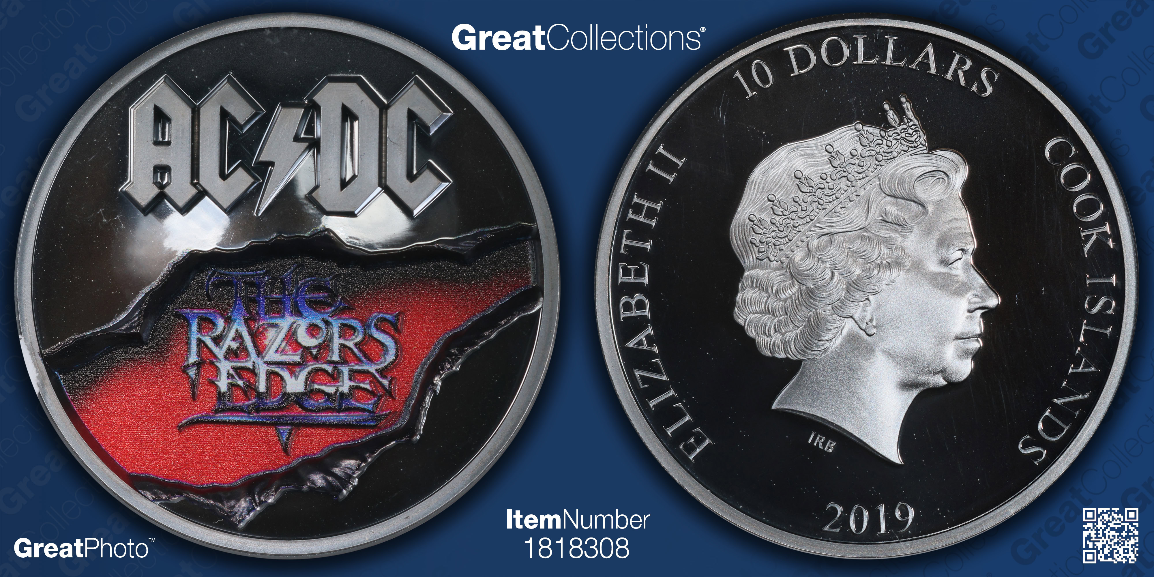 Cook Islands 2019 Silver $10 AC/DC The Razors Edge High Relief - First ...