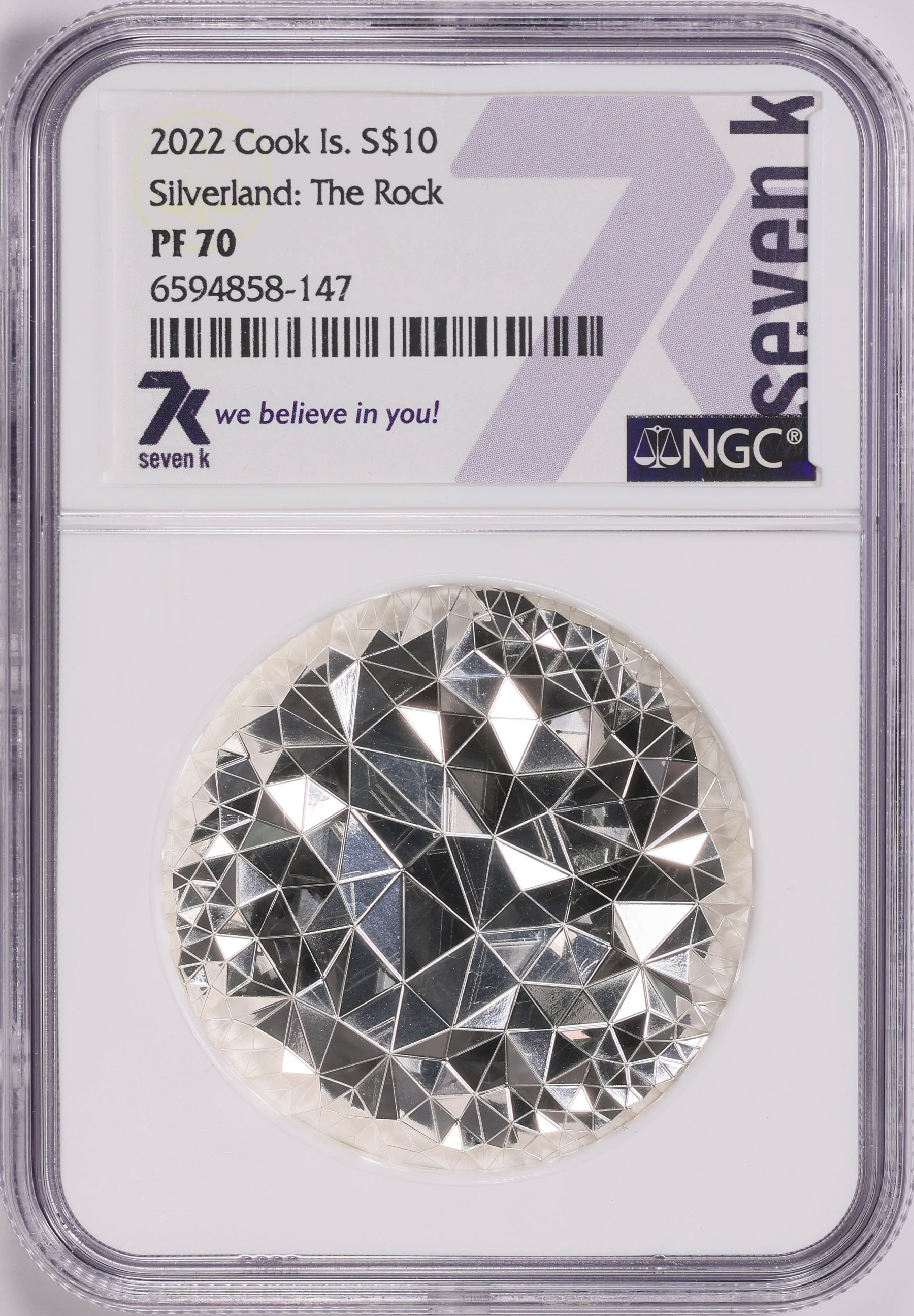 Cook Islands 2022 Silver $10 Silverland: The Rock KM-3301 NGC