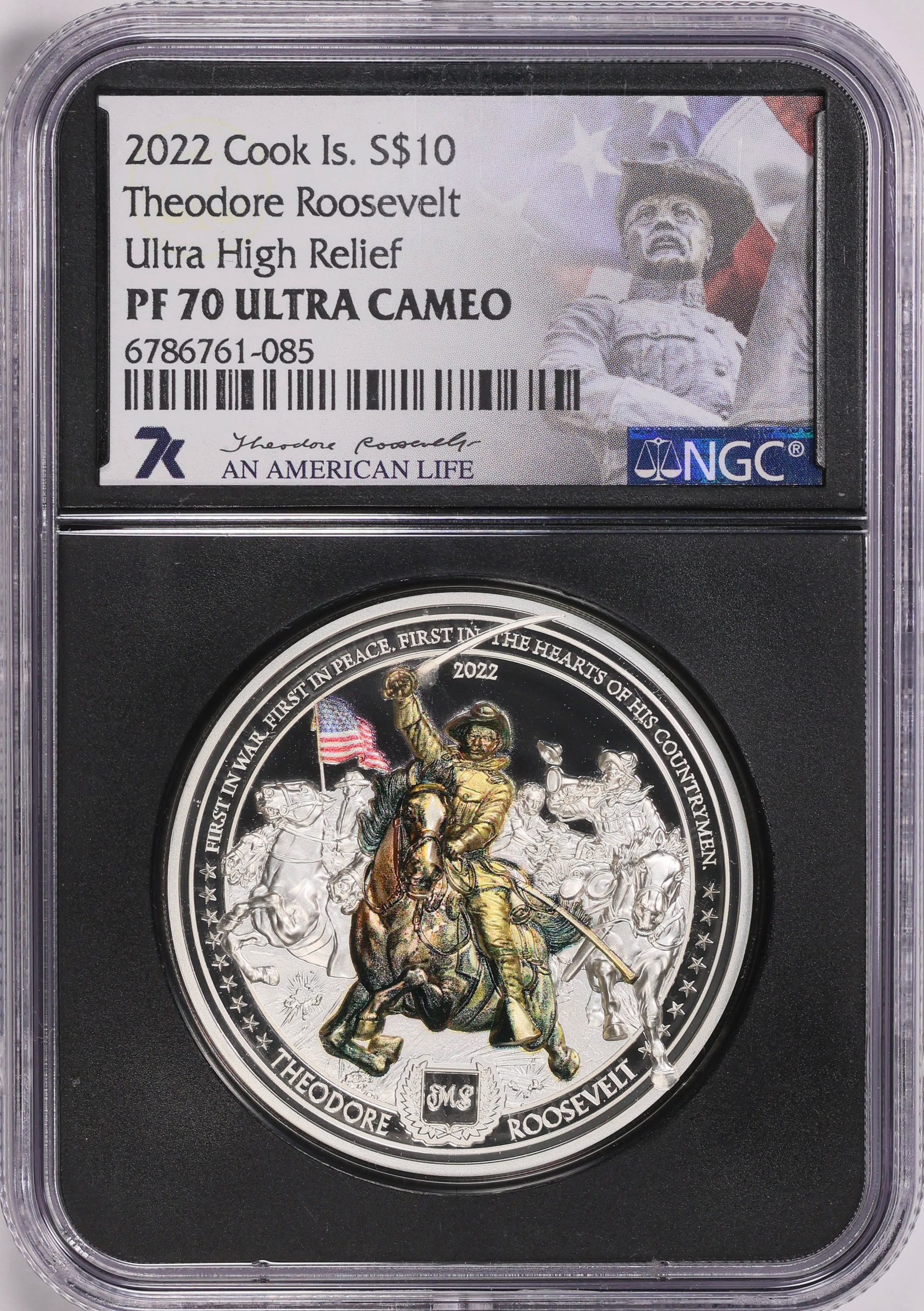 Cook Islands 2022 Silver $10 Theodore Roosevelt Ultra High Relief