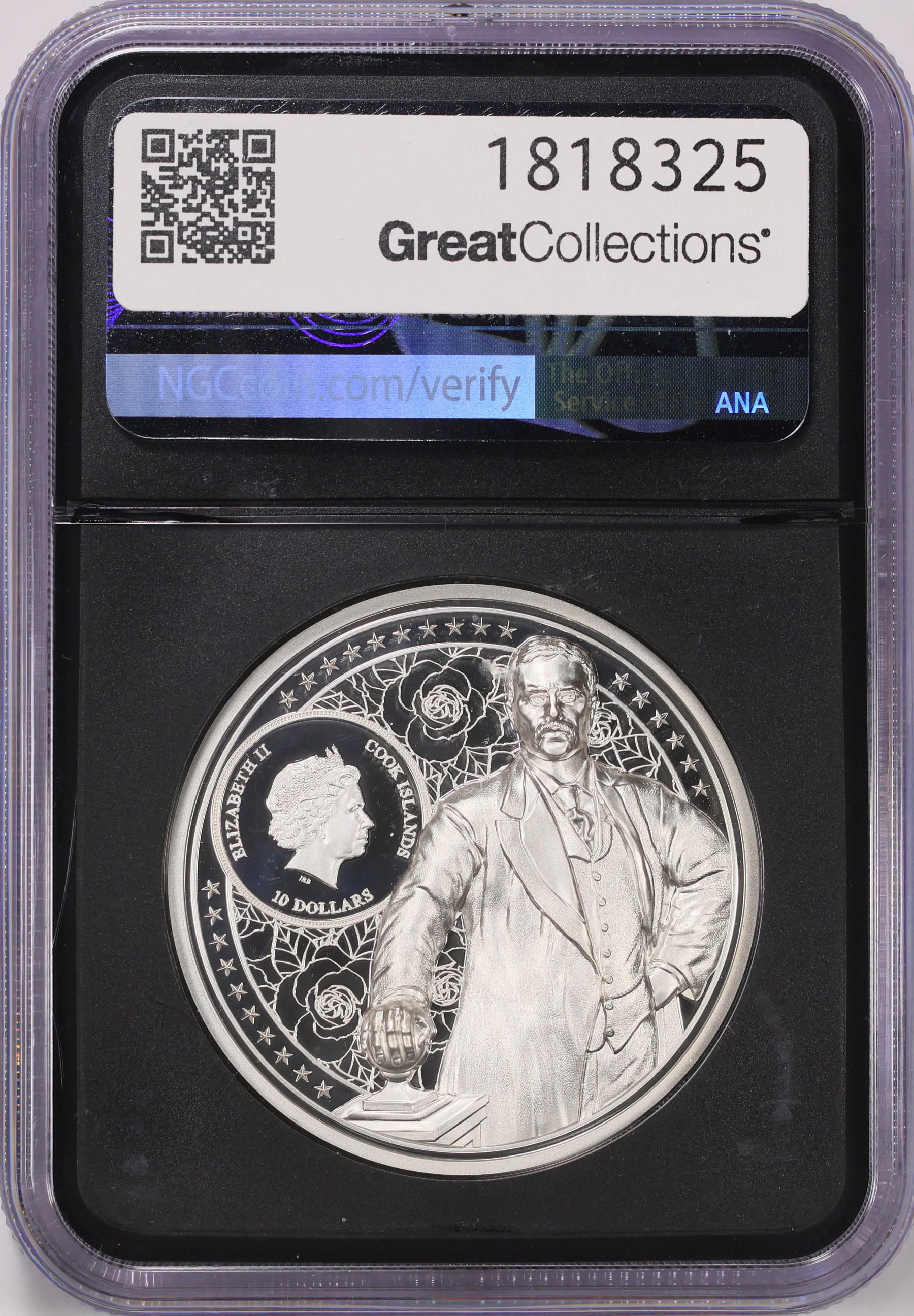 Cook Islands 2022 Silver $10 Theodore Roosevelt Ultra High Relief