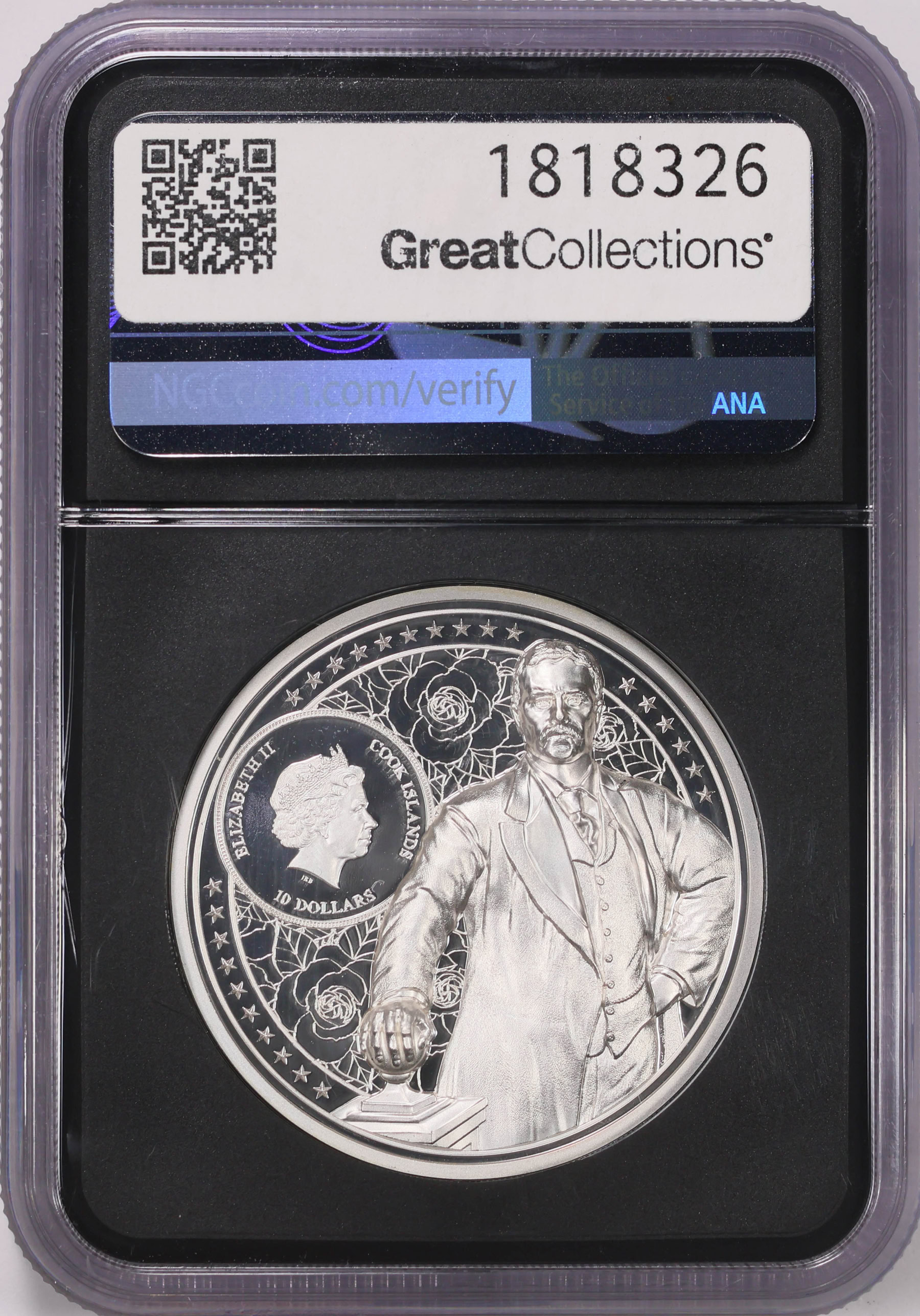 Cook Islands 2022 Silver $10 Theodore Roosevelt Ultra High Relief