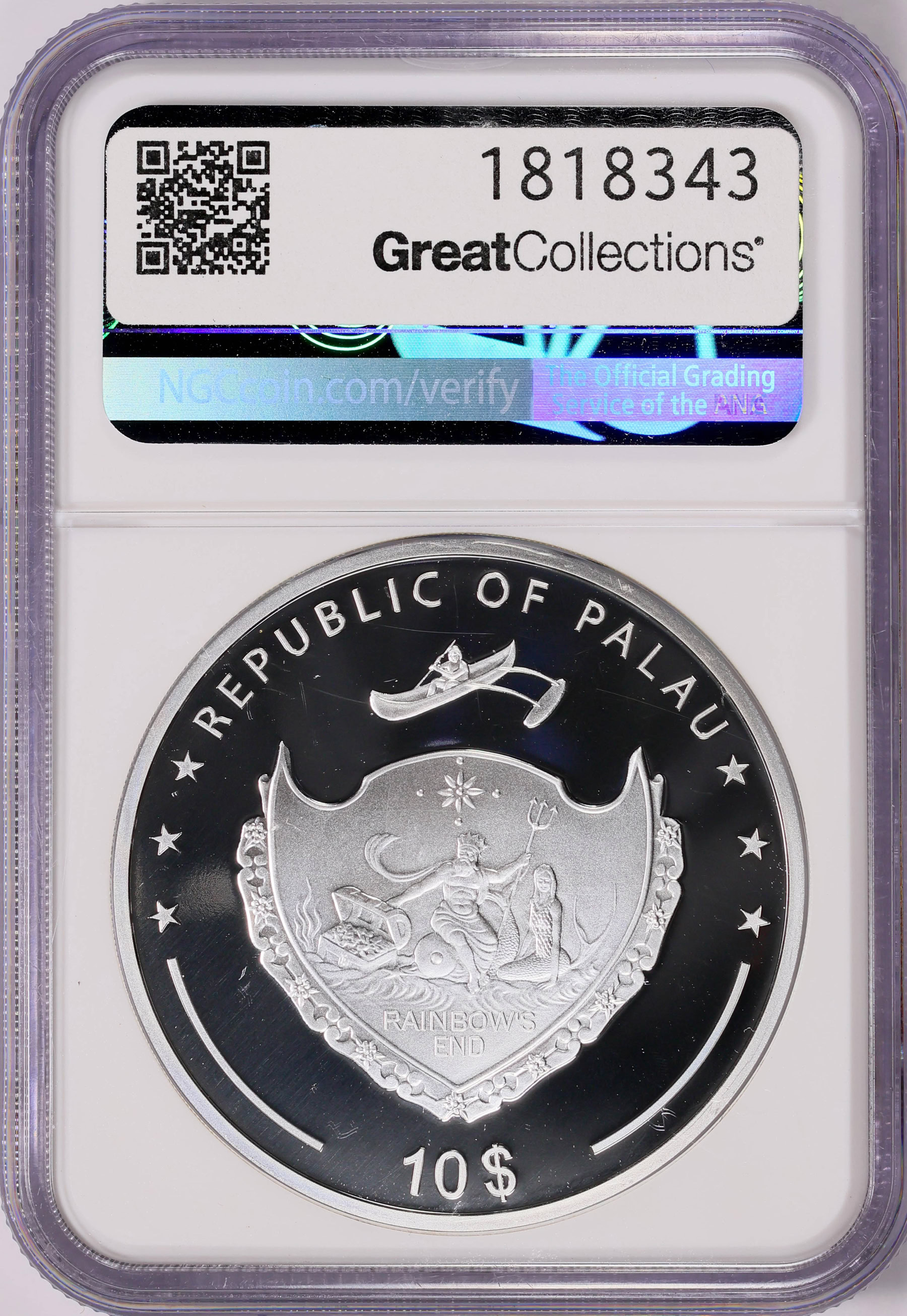 Palau 2023 Silver $10 Marine Life Protection Pearl Diving NGC