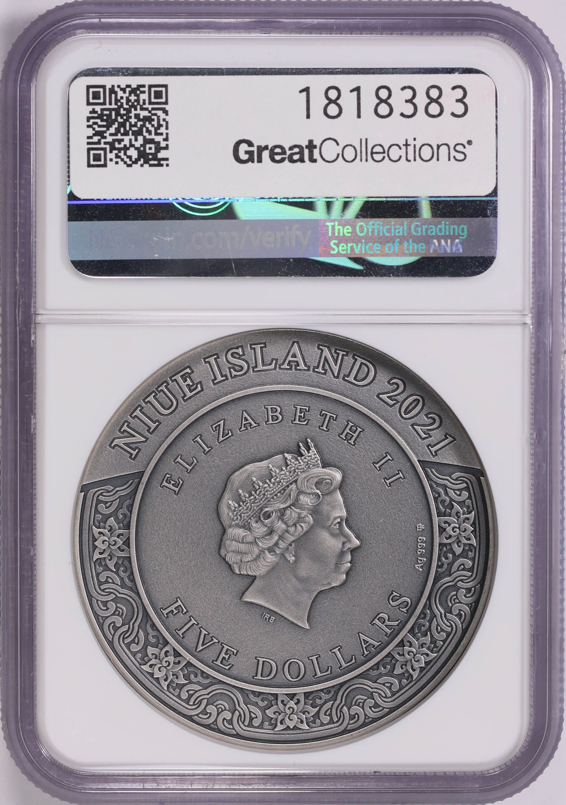 Niue 2021-MW Silver $5 Chiguotian - Antiqued - Four Heavenly Kings