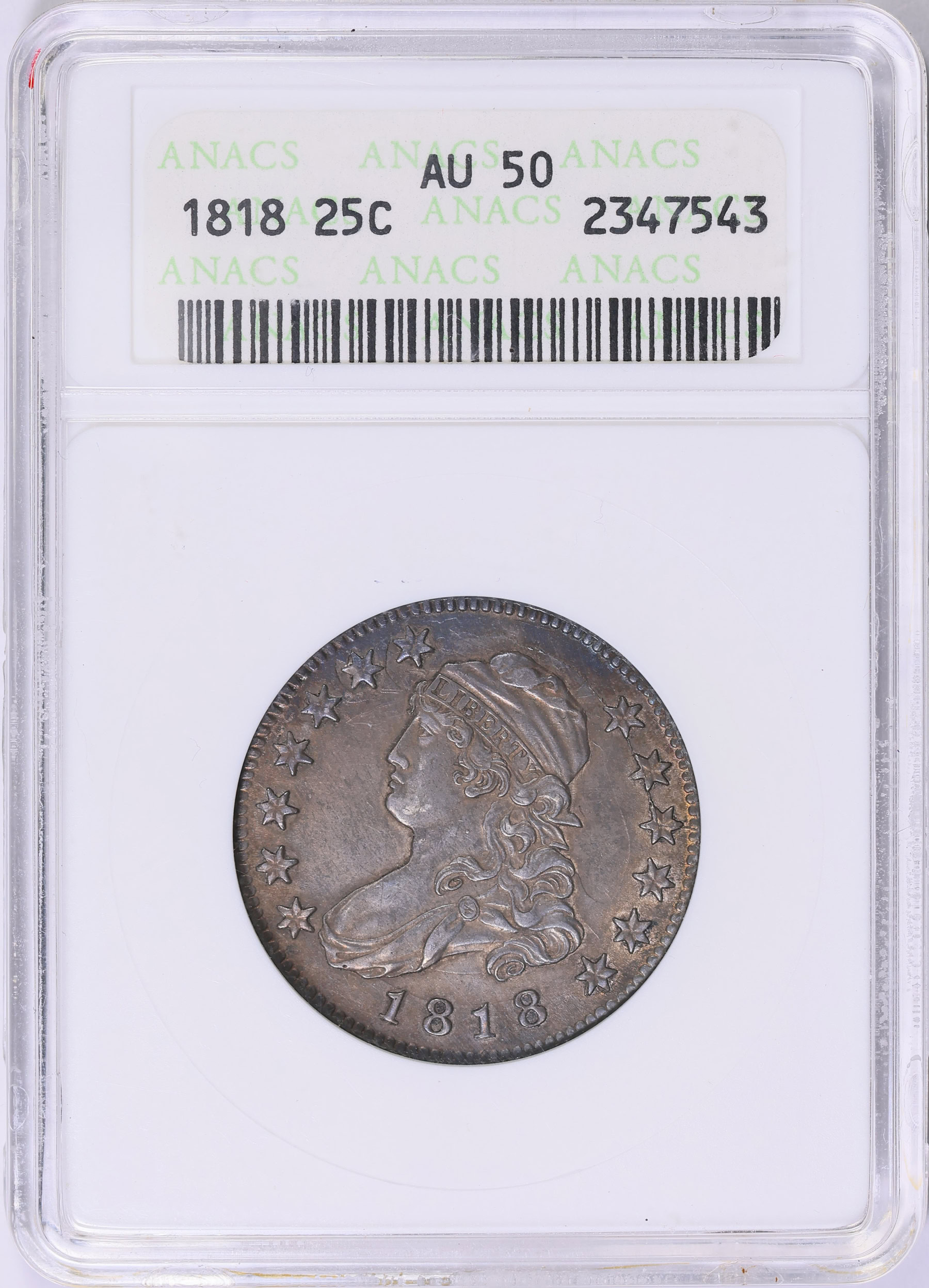 1818 Capped Bust Quarter ANACS AU-50 OH (Item 1819130 ...