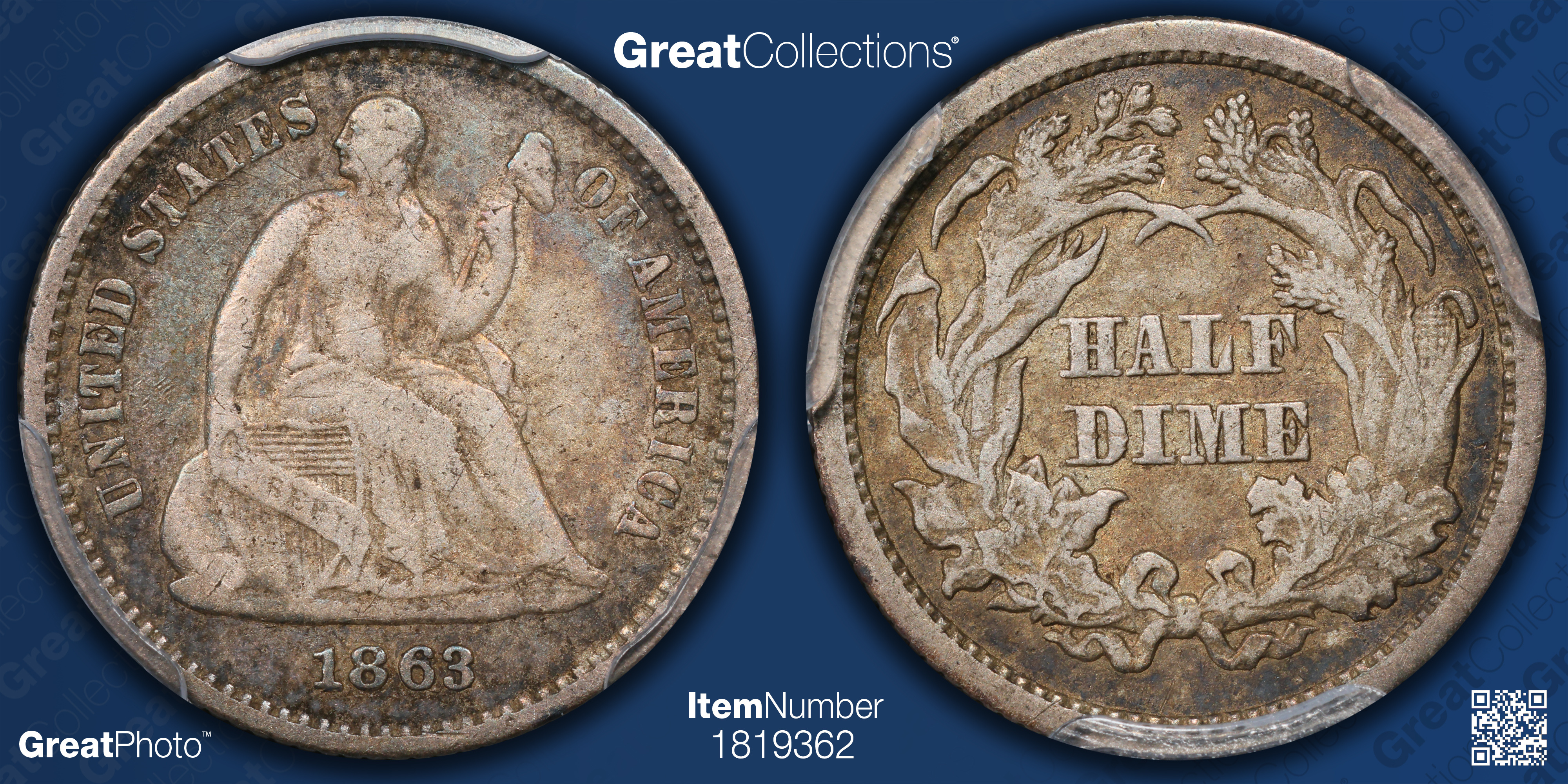 1863 Seated Liberty Half Dime PCGS F-12 (Item 1819362 ...