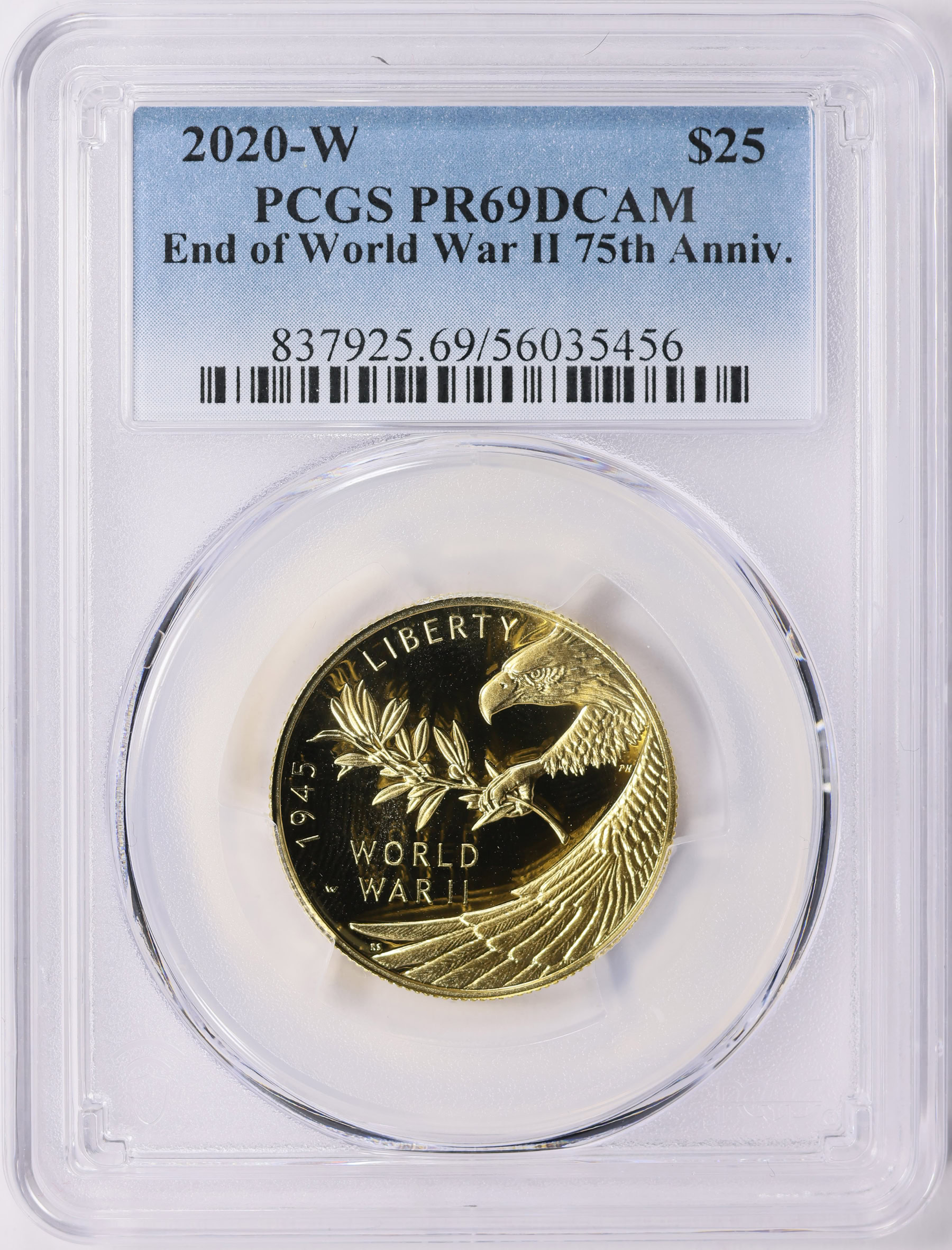 2020-W End of World War II 75th Anniversary Gold $25 PCGS Proof-69 