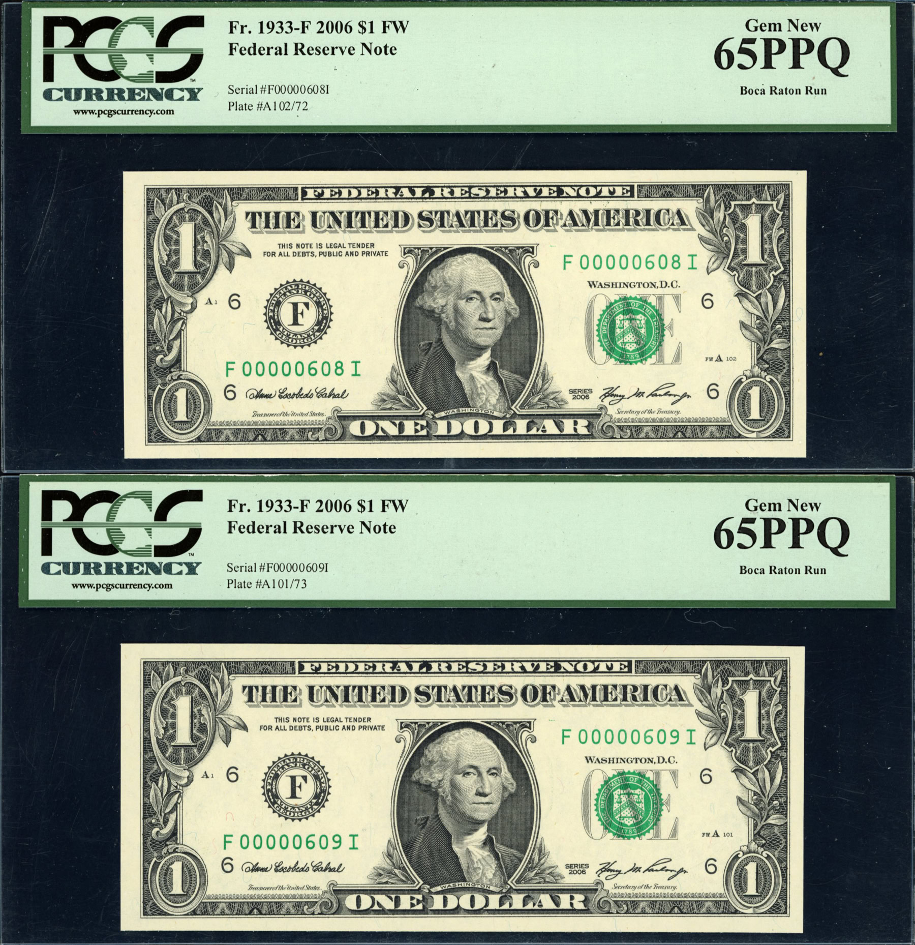 Fr. 1933-F (FI Block) 2006 $1 Atlanta Federal Reserve Notes *Low ...
