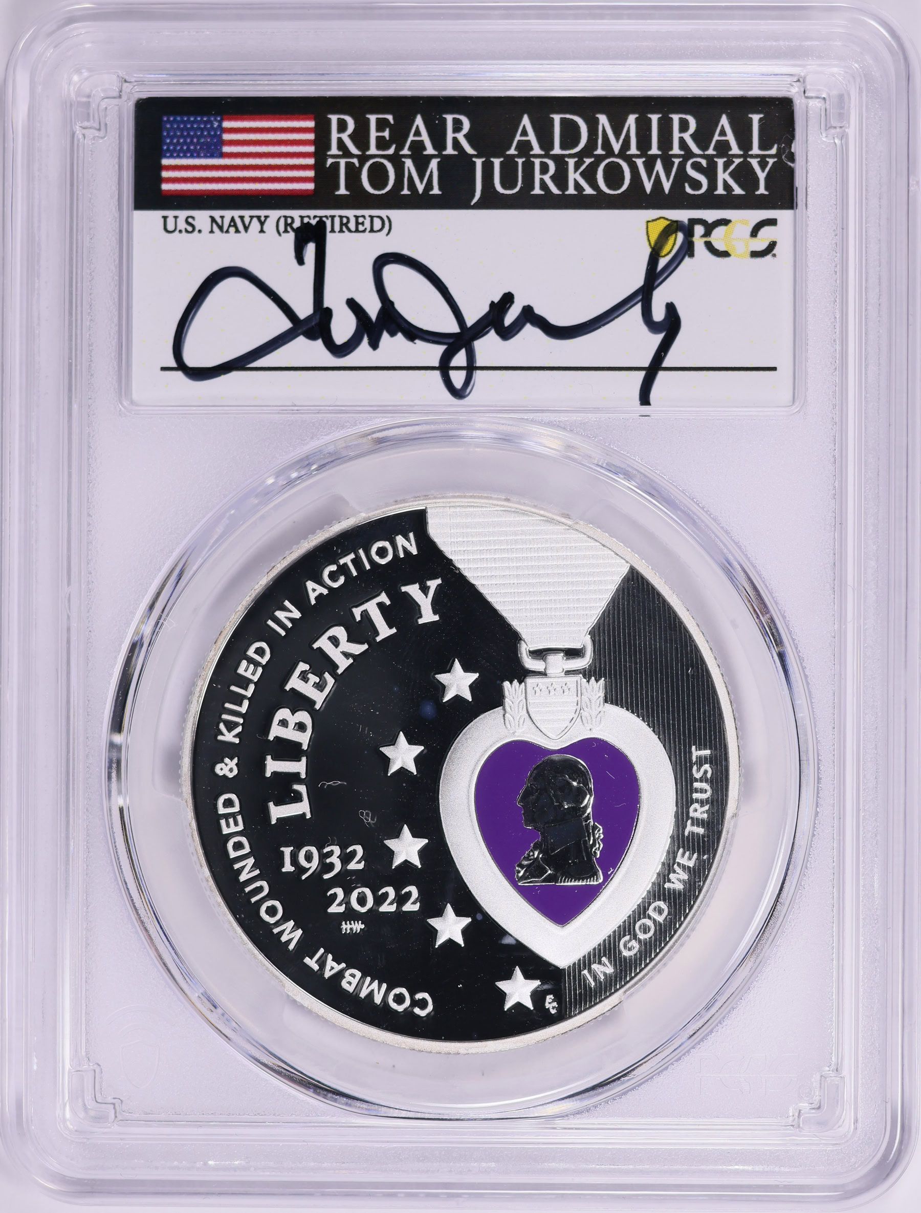 2022-W National Purple Heart Hall of Honor Colorized Silver Dollar