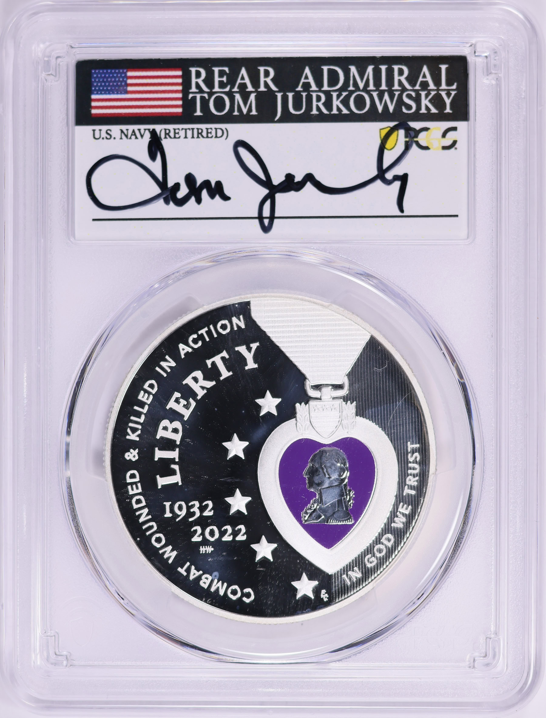 2022-W National Purple Heart Hall of Honor Colorized Silver Dollar