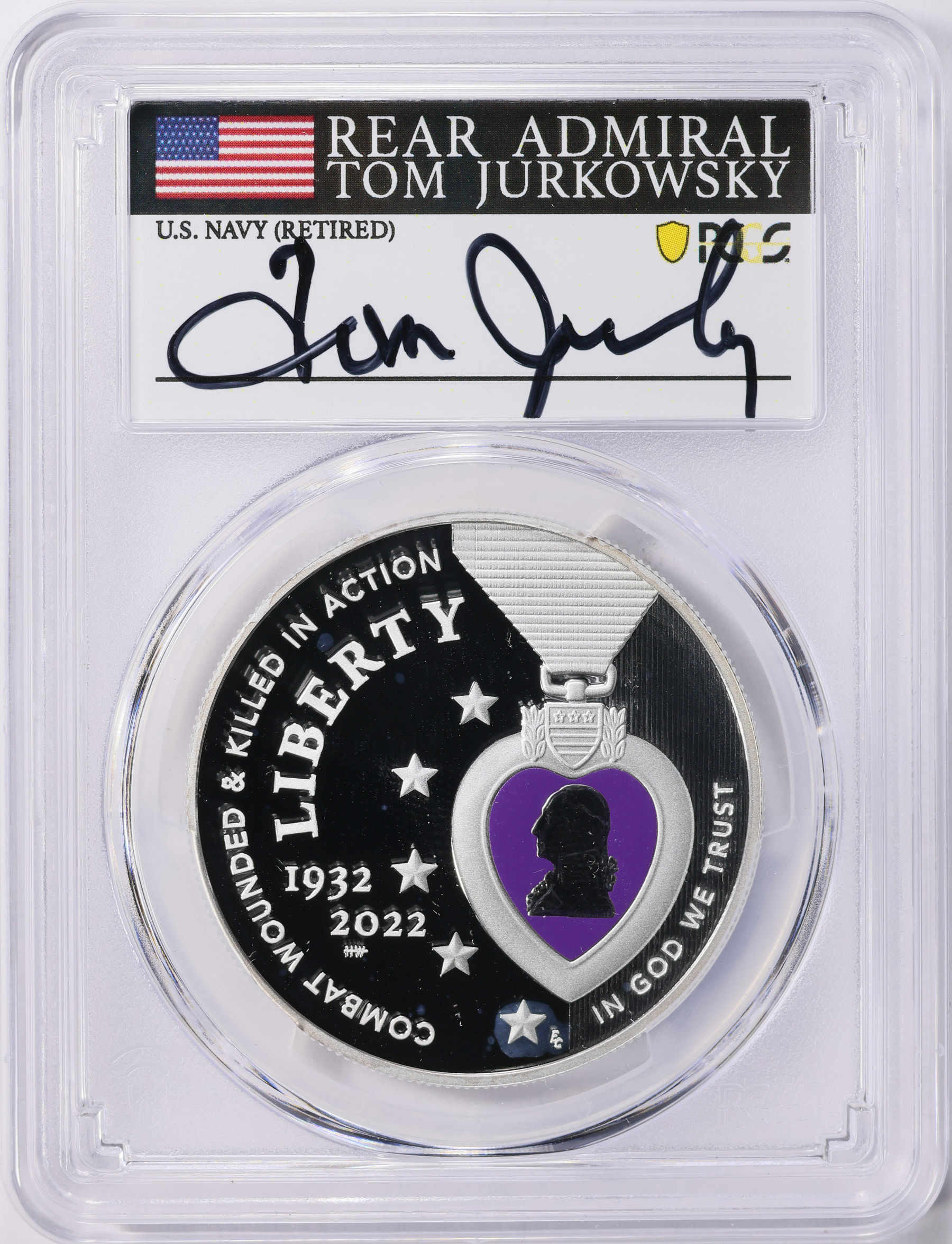 2022-W National Purple Heart Hall of Honor Colorized Silver Dollar