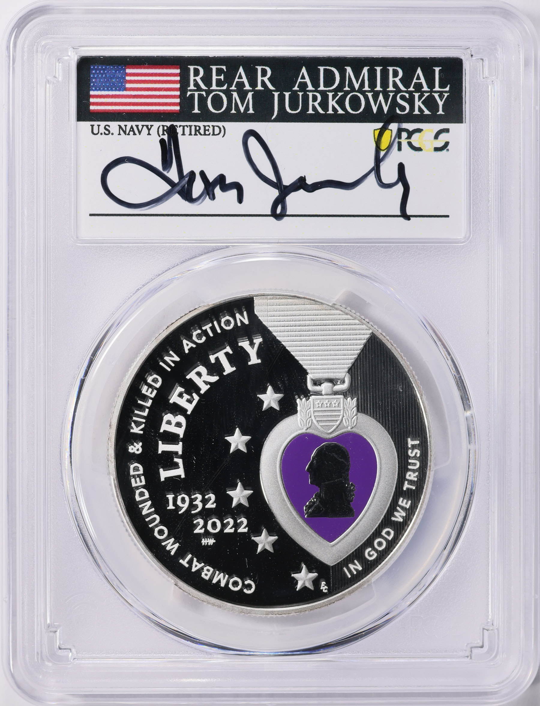 GI The Winners 2022 記念品 2022-W National Purple Heart Hall of Honor Colorized Silver Dollar