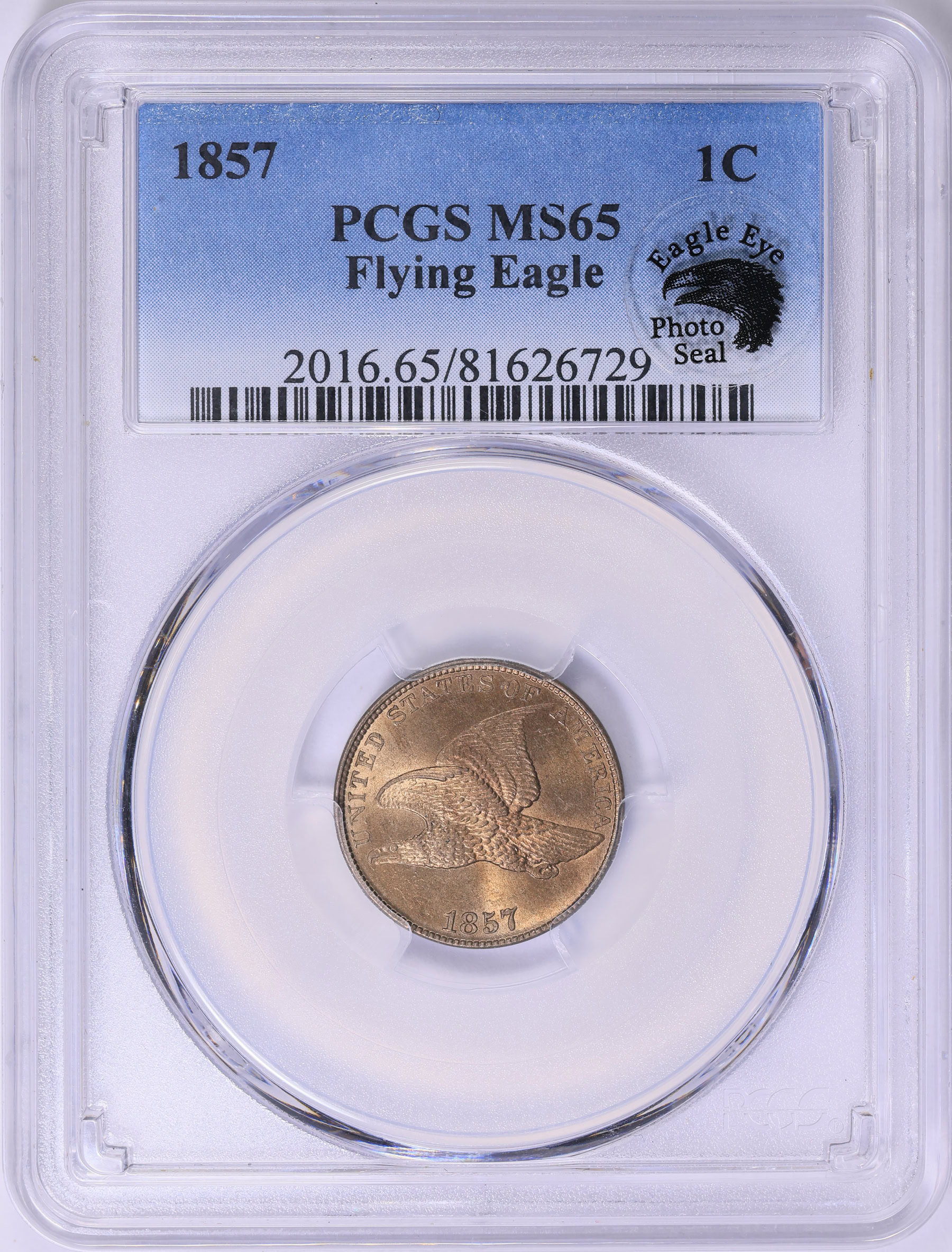 1857 Flying Eagle Cent PCGS MS-65 (Eagle Eye Seal) (Item 1826468 ...