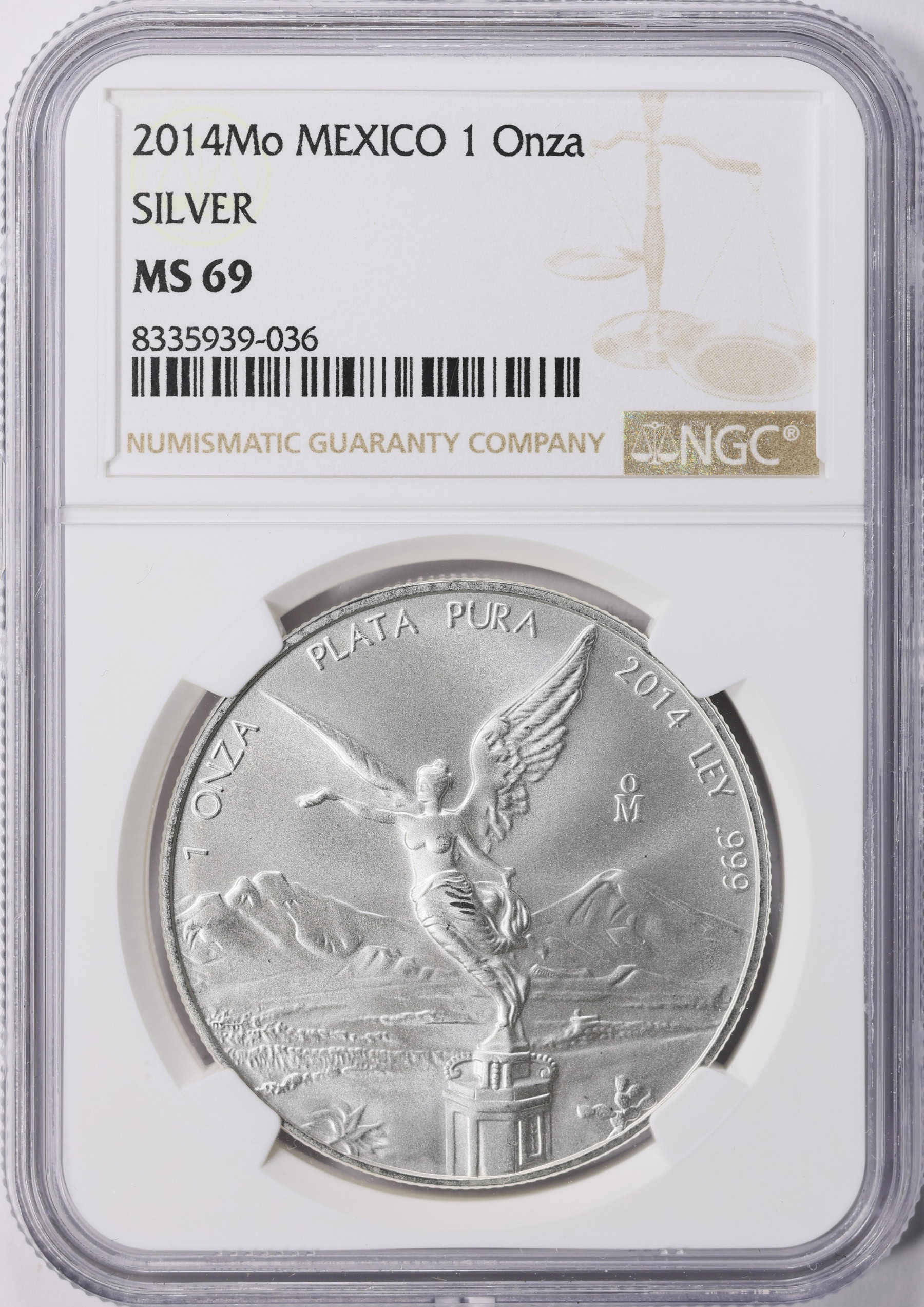 Mexico 2014-Mo Silver Onza Libertad KM-639 NGC MS-69 (Item 1826841