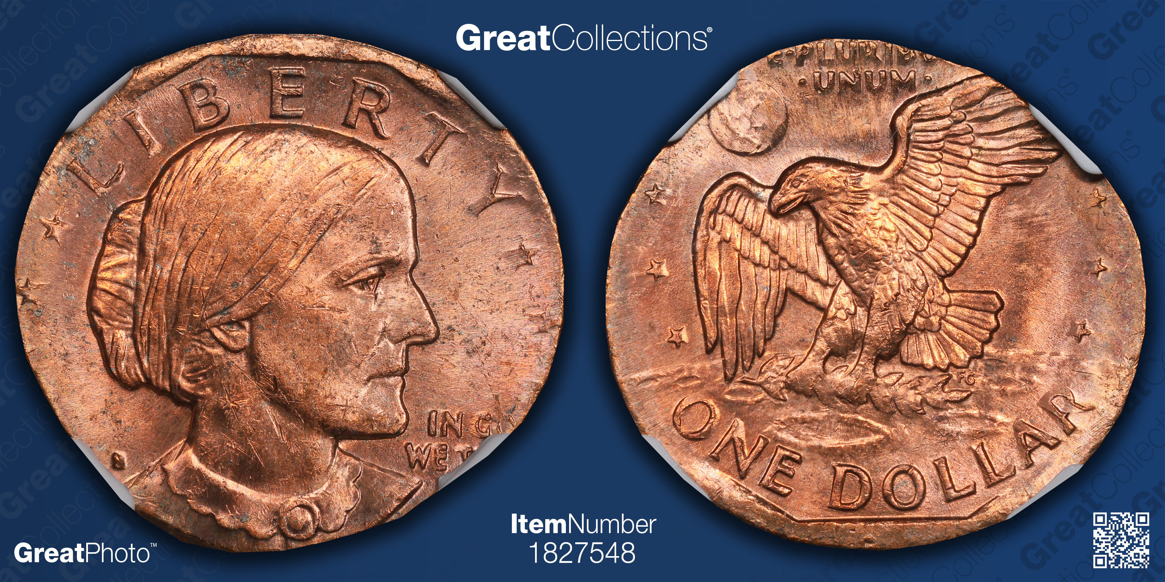 Mint Error Susan B. Anthony Struck on 1c Blank (3.1g) NGC MS-62 RD ...