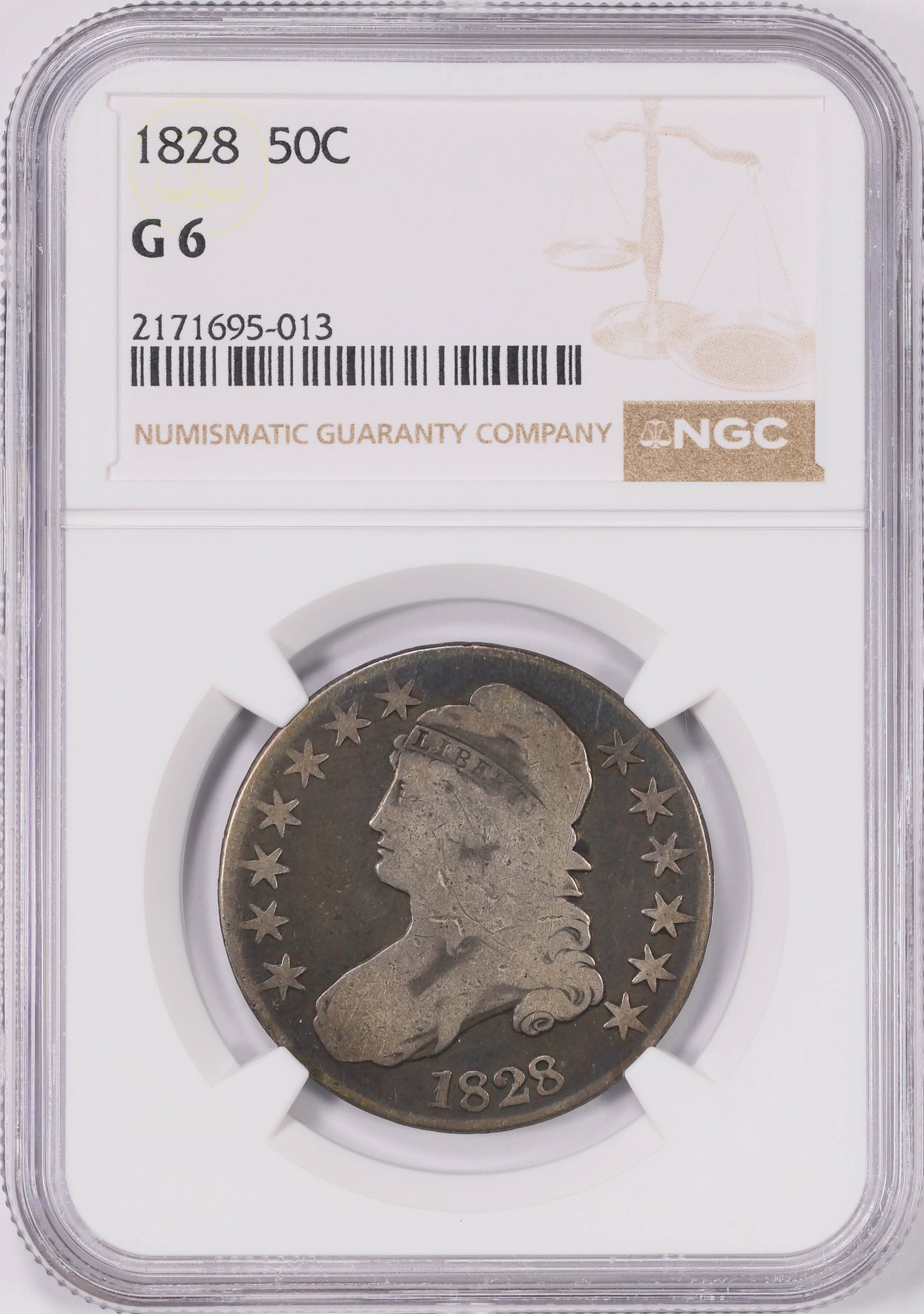 1828 Capped Bust Half Dollar NGC G-06 (Toned) (Item 1829126
