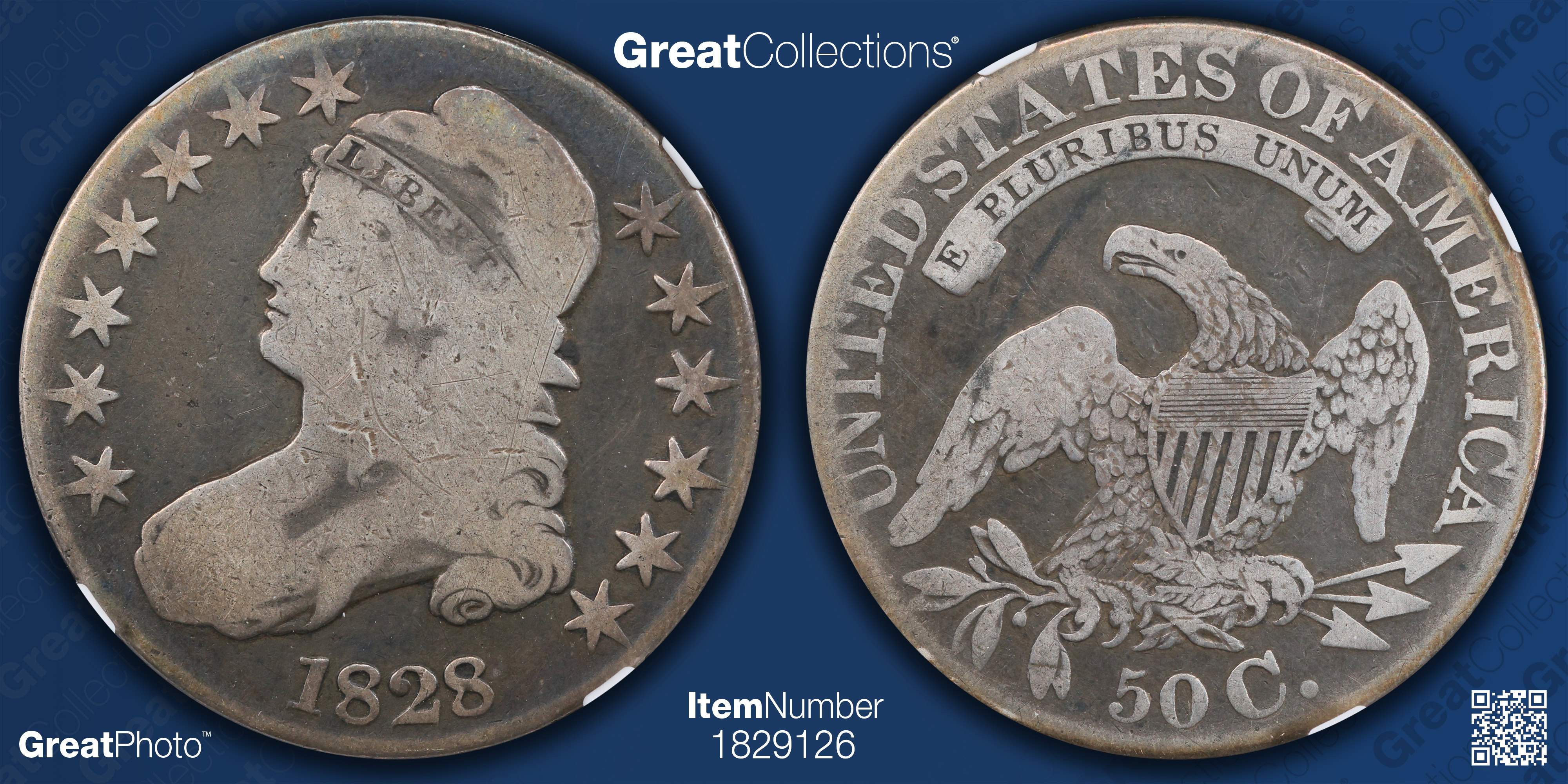 1828 Capped Bust Half Dollar NGC G-06 (Toned) (Item 1829126