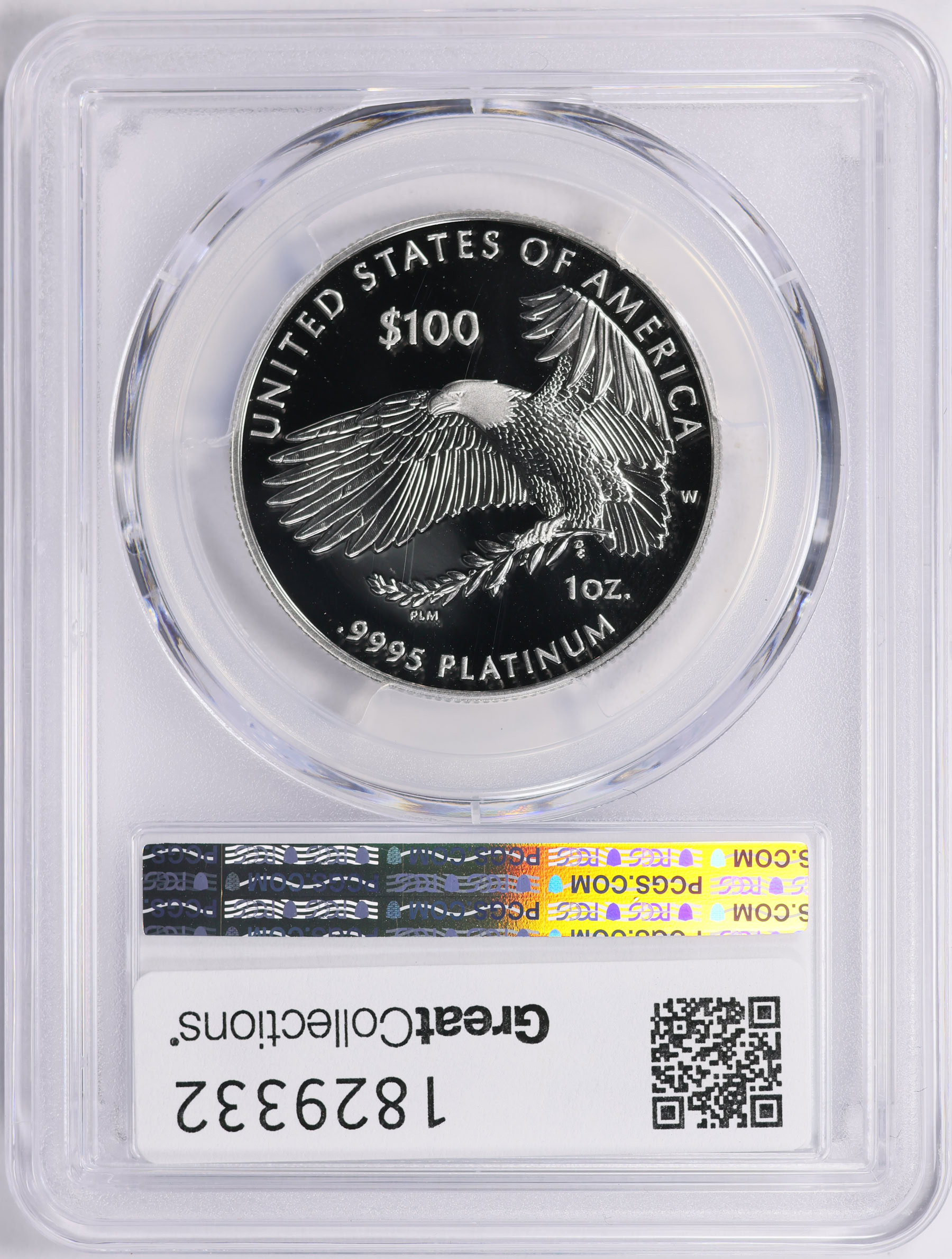 2019-W $100 One-Ounce Platinum American Eagle PCGS Proof-70 DCAM