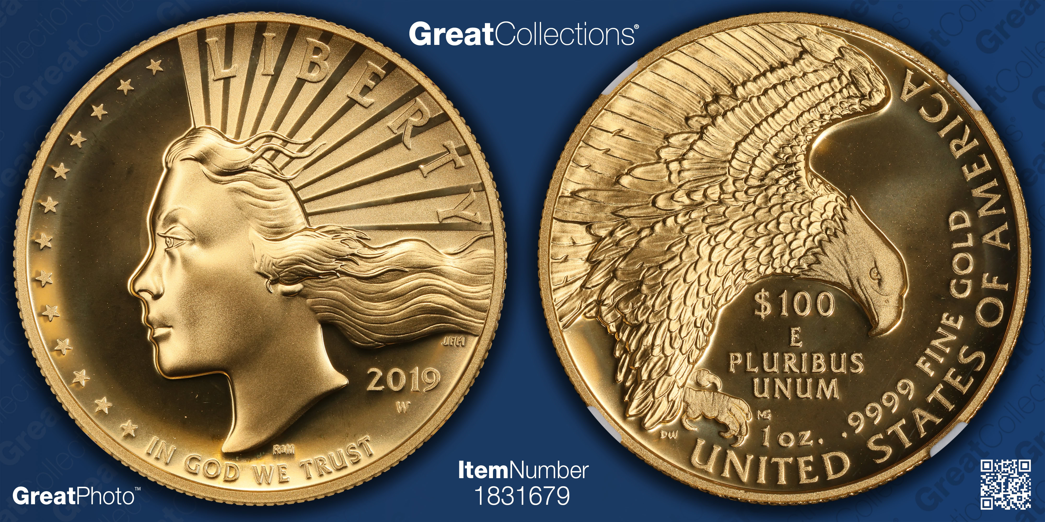 2019-W Gold $100 American Liberty High Relief Enhanced NGC SP-70
