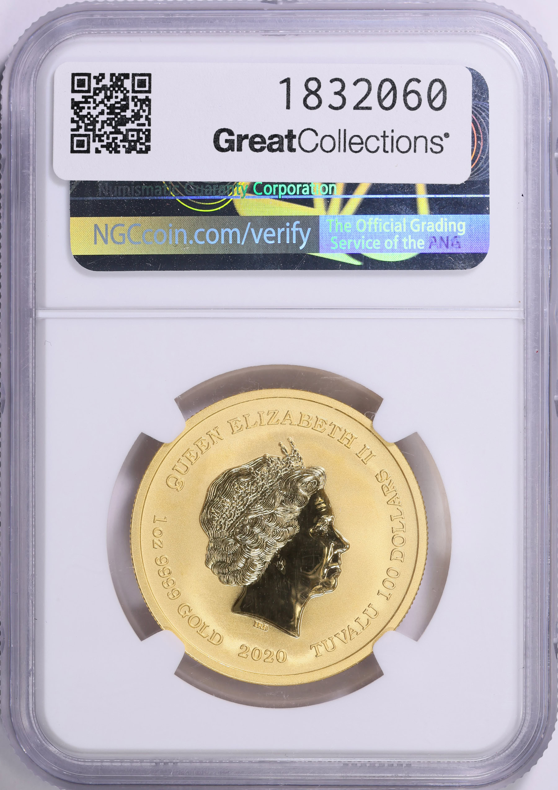 Tuvalu 2020-P Gold $100 Homer Simpson NGC MS-69 (AGW = 0.999 Oz