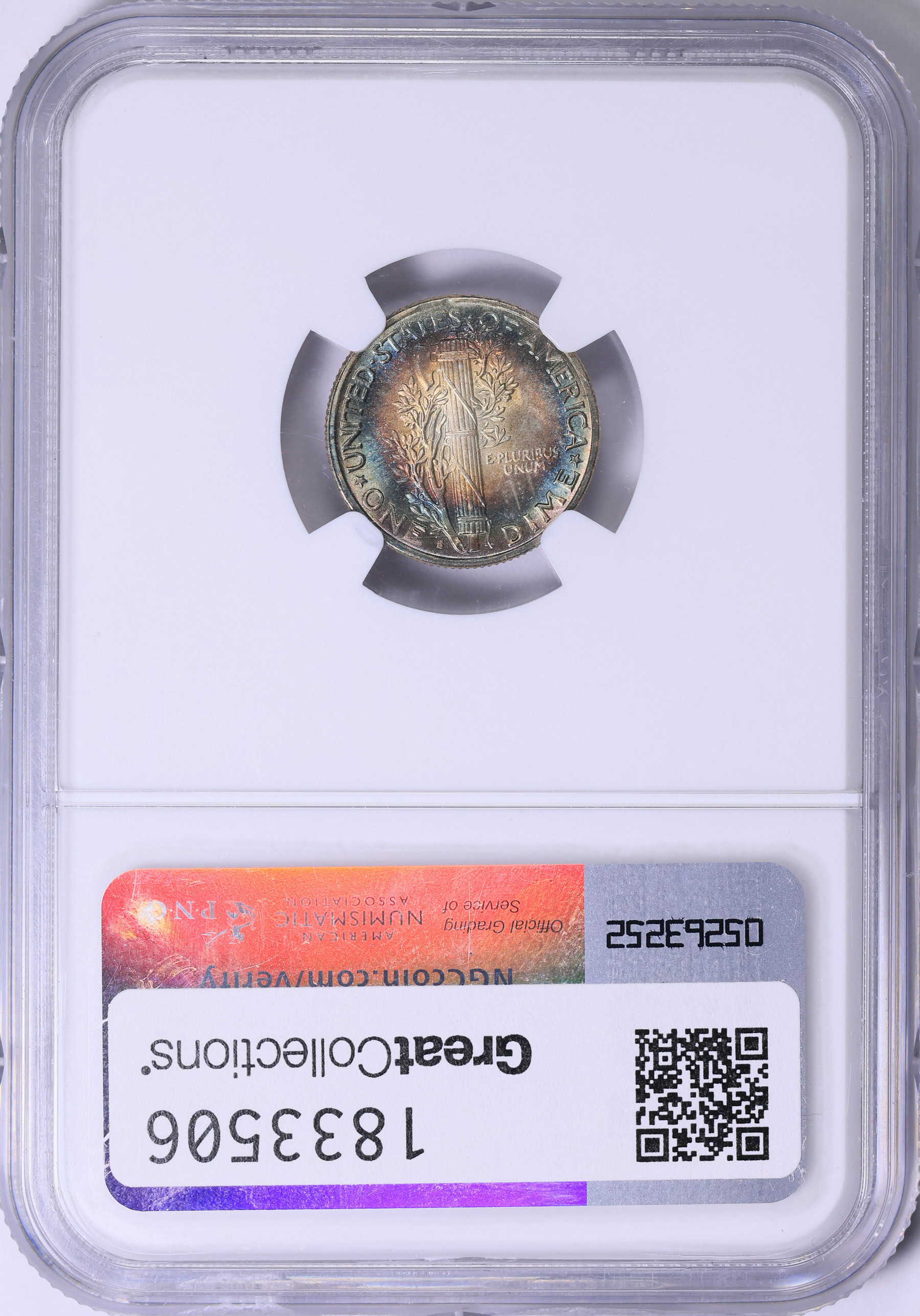 1945-S Mercury Dime Micro S NGC MS-68 ☆ FB (Toned) (Item 1833506