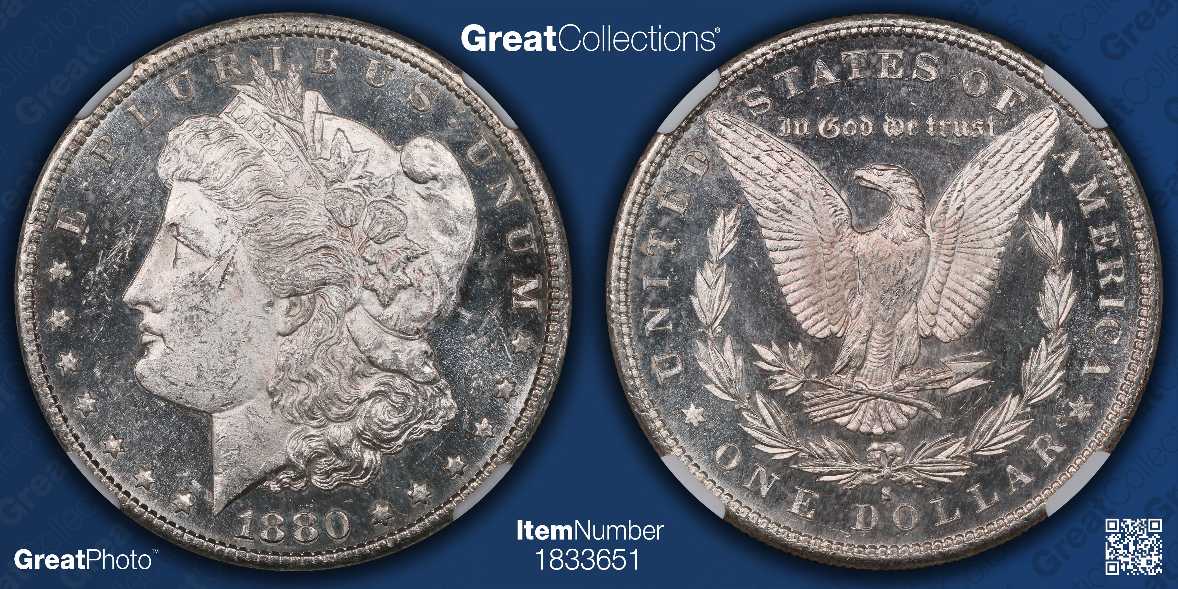 1880-S Morgan Silver Dollar NGC MS-61 ☆ PL (Item 1833651