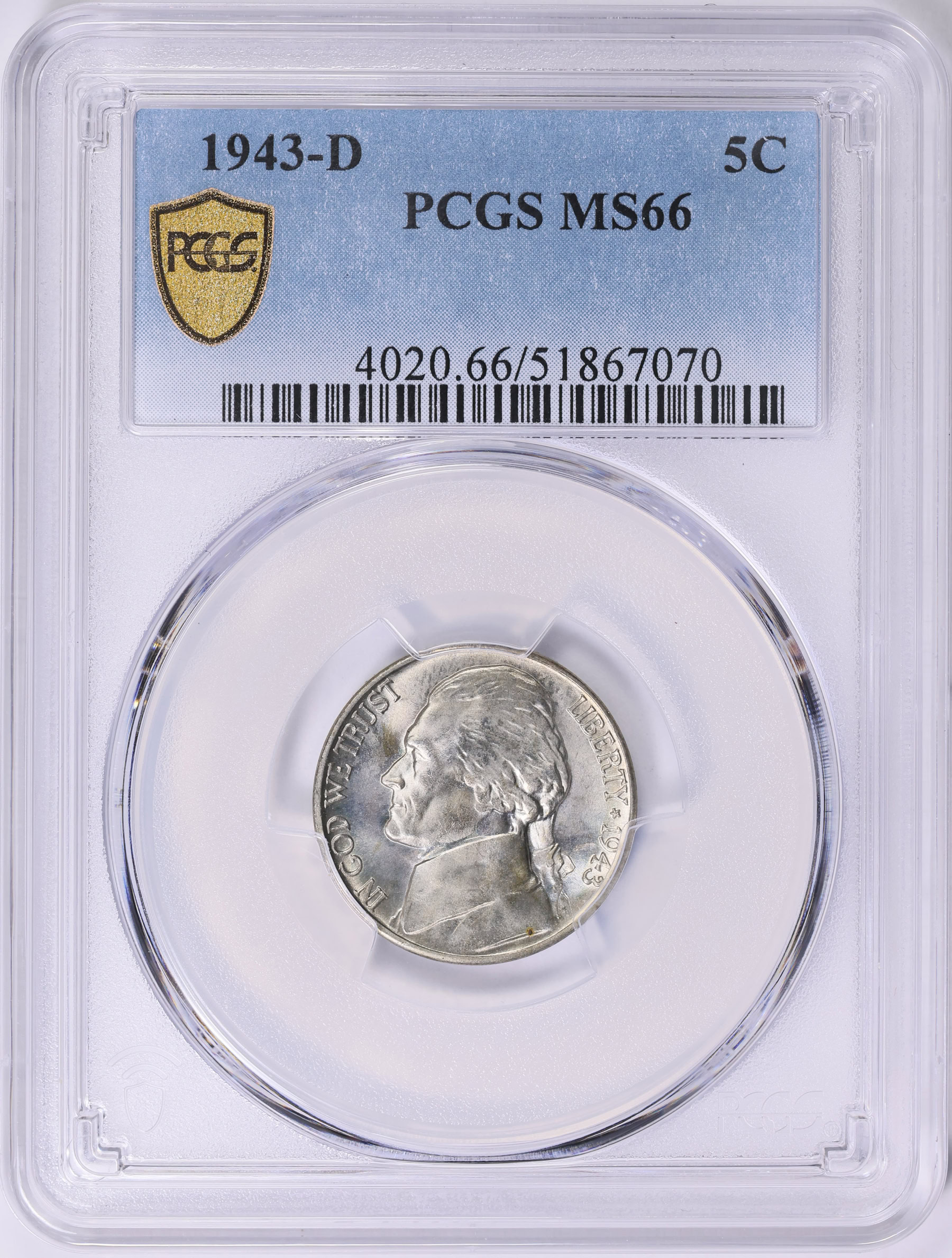 1943-D Jefferson Nickel PCGS MS-66 (Item 1834218