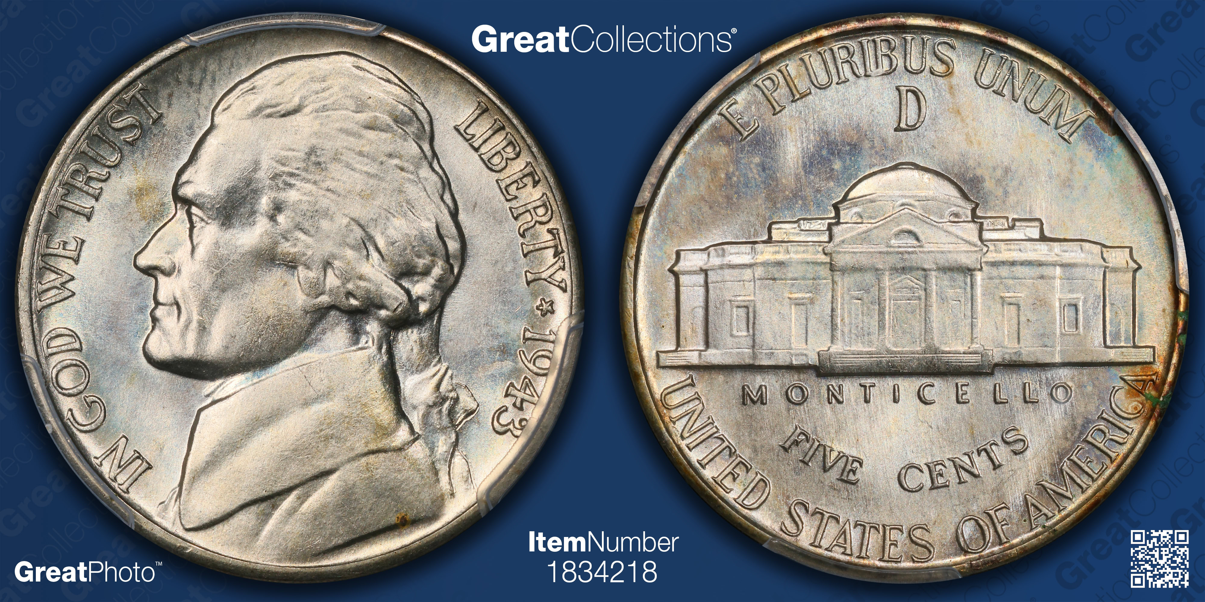 1943-D Jefferson Nickel PCGS MS-66 (Item 1834218