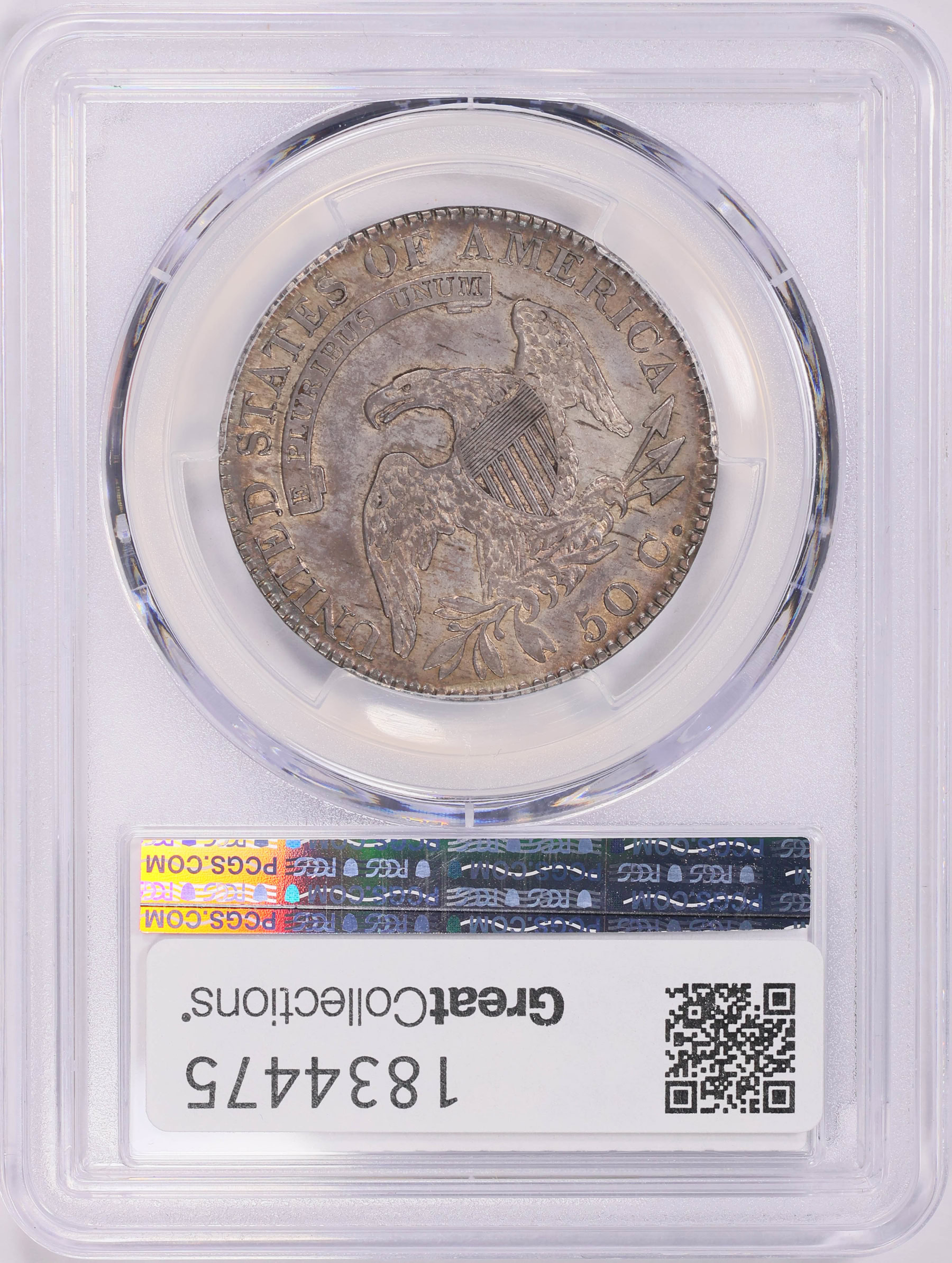 1820 Capped Bust Half Dollar Curl Base 2, Small Date