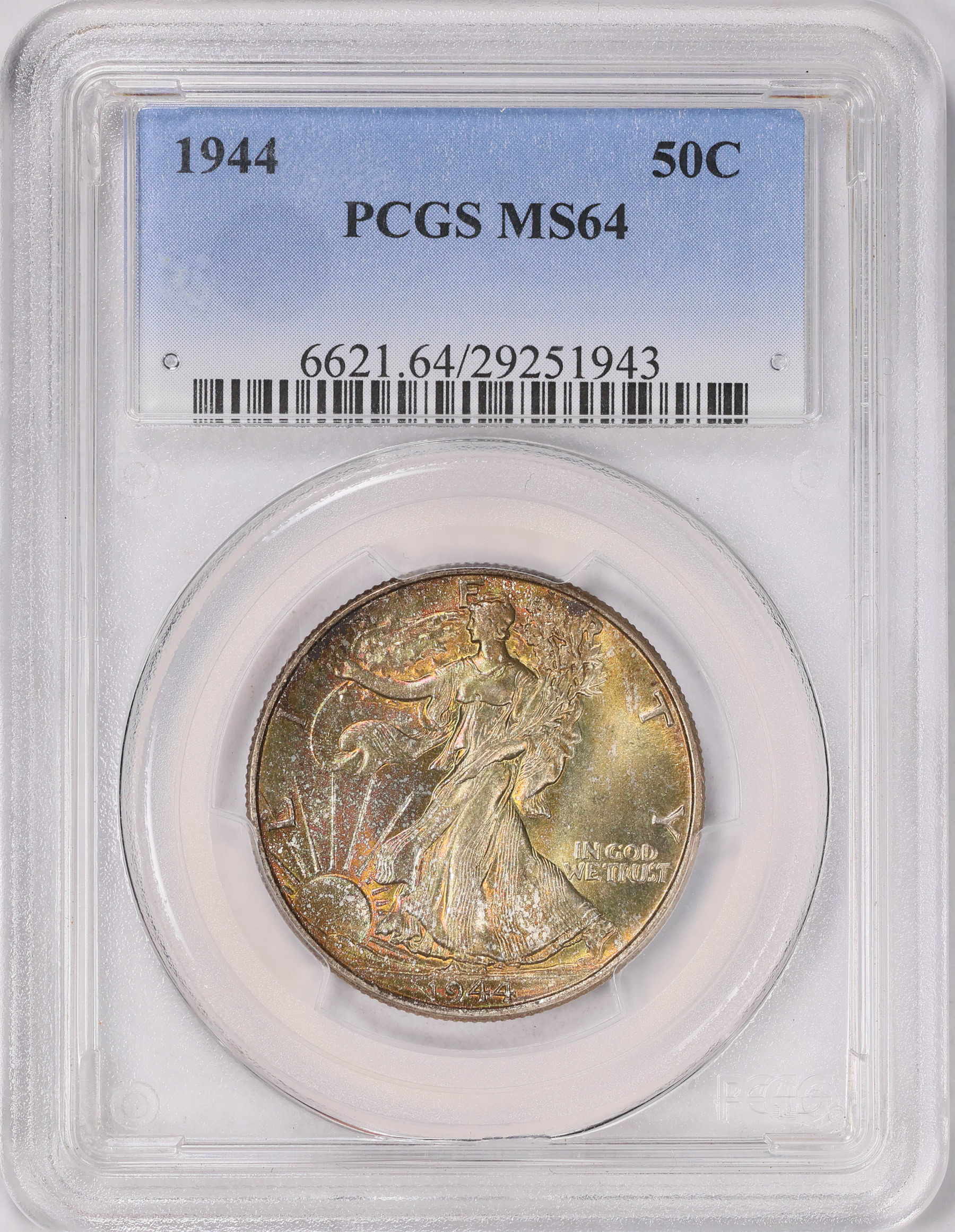 1944 Walking Liberty Half Dollar PCGS MS-64 (Toned) (Item 1835307 ...
