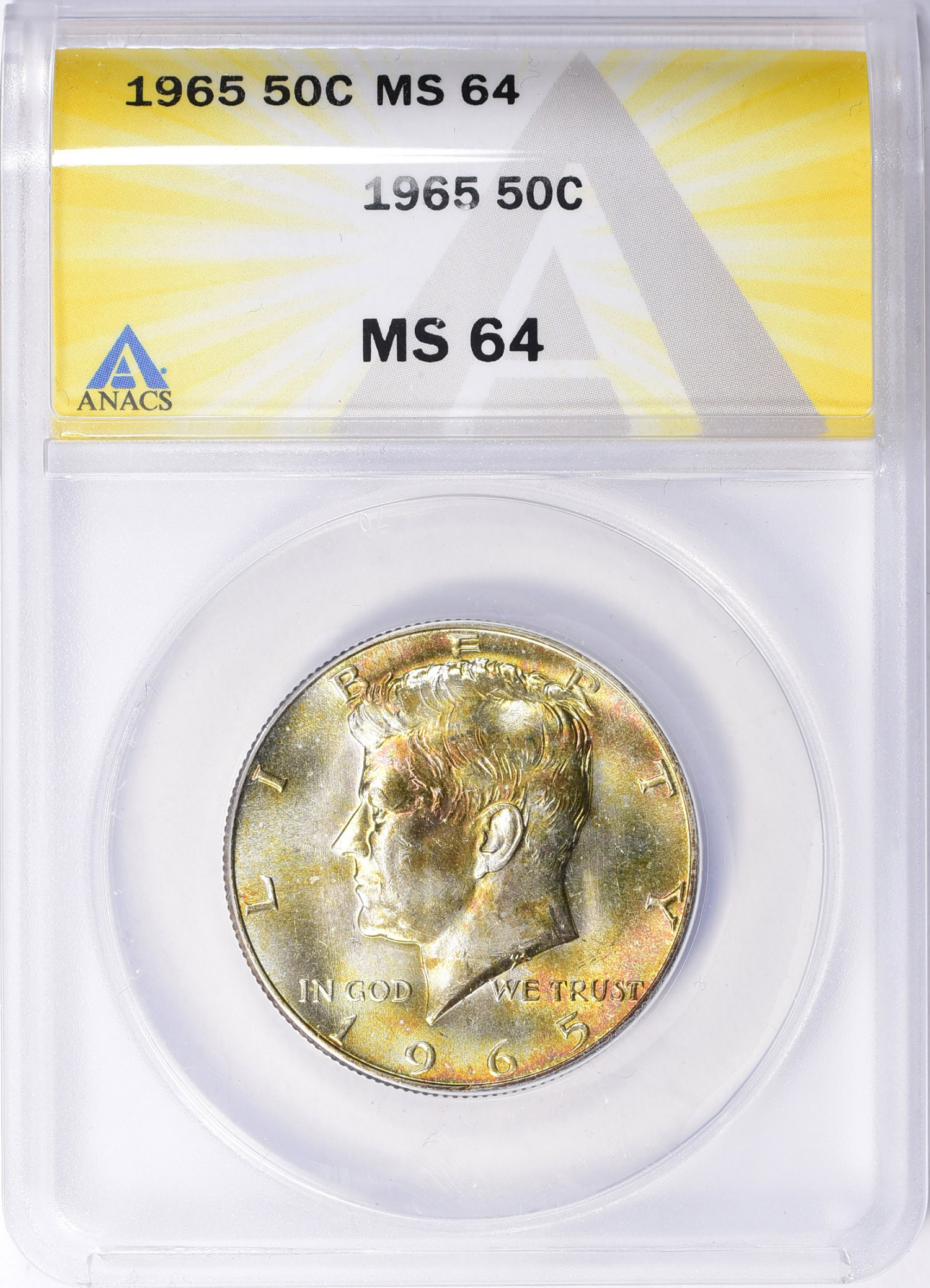 1965 Kennedy Half Dollar ANACS MS-64 (Toned) (Item 1835422 ...