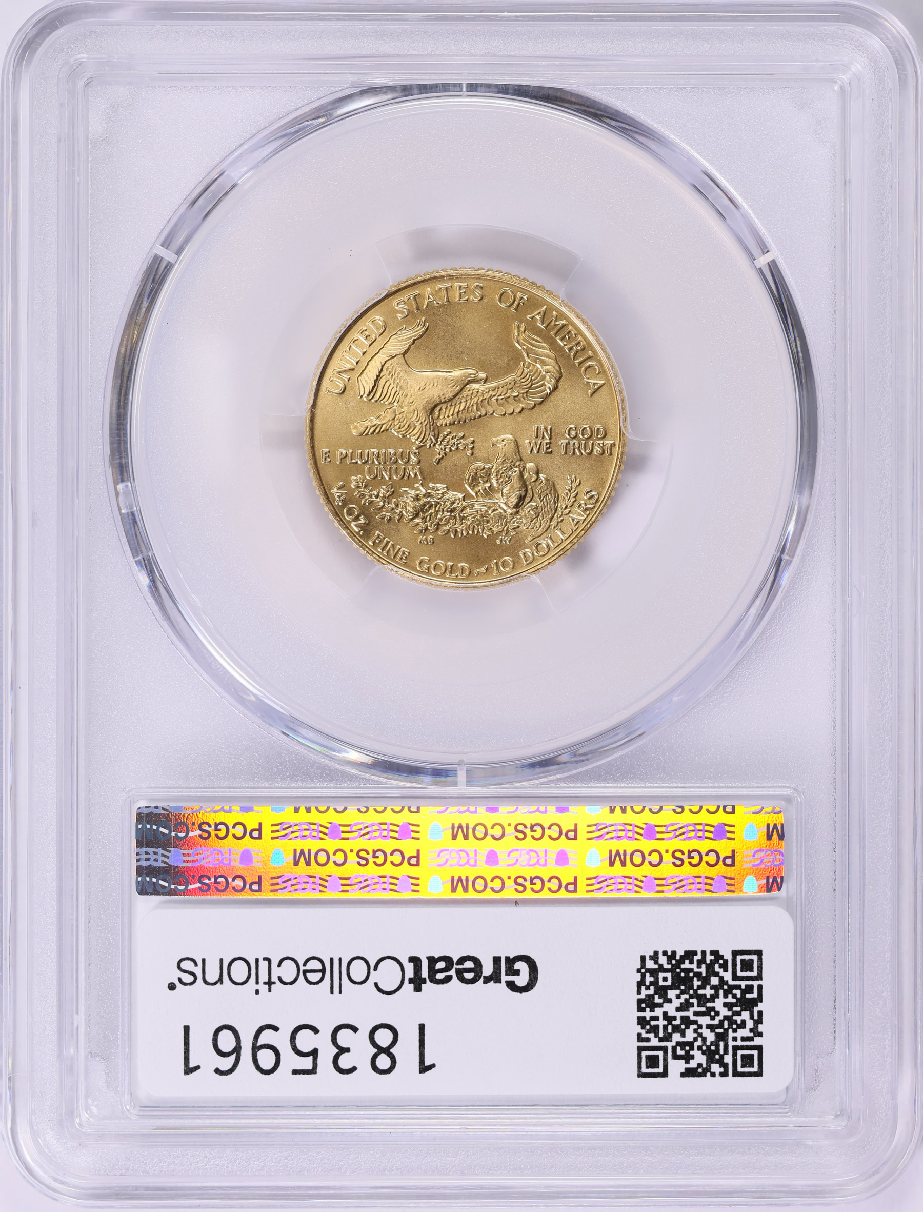 1986 $10 Quarter-Ounce Gold American Eagle PCGS MS-69 (Item