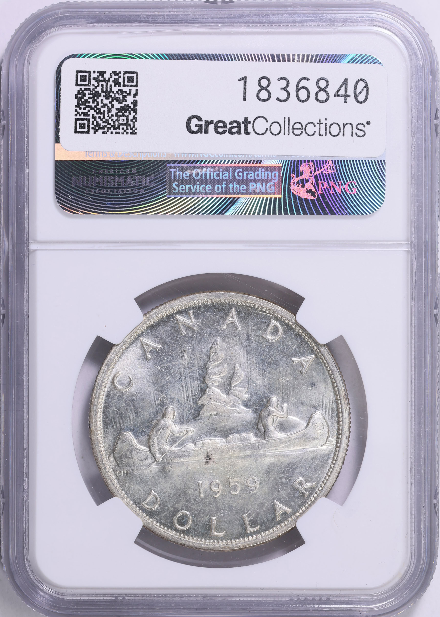 Canada 1959 Silver Dollar KM-54 NGC MS-64 (Item 1836840