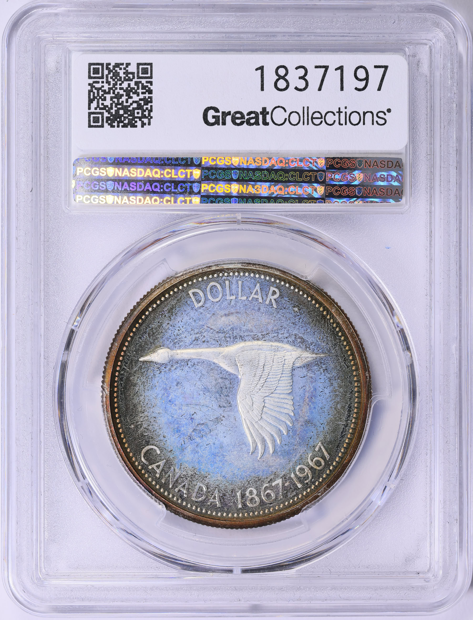 Canada 1967 Silver Dollar Confederation Centennial KM-70 PCGS PL