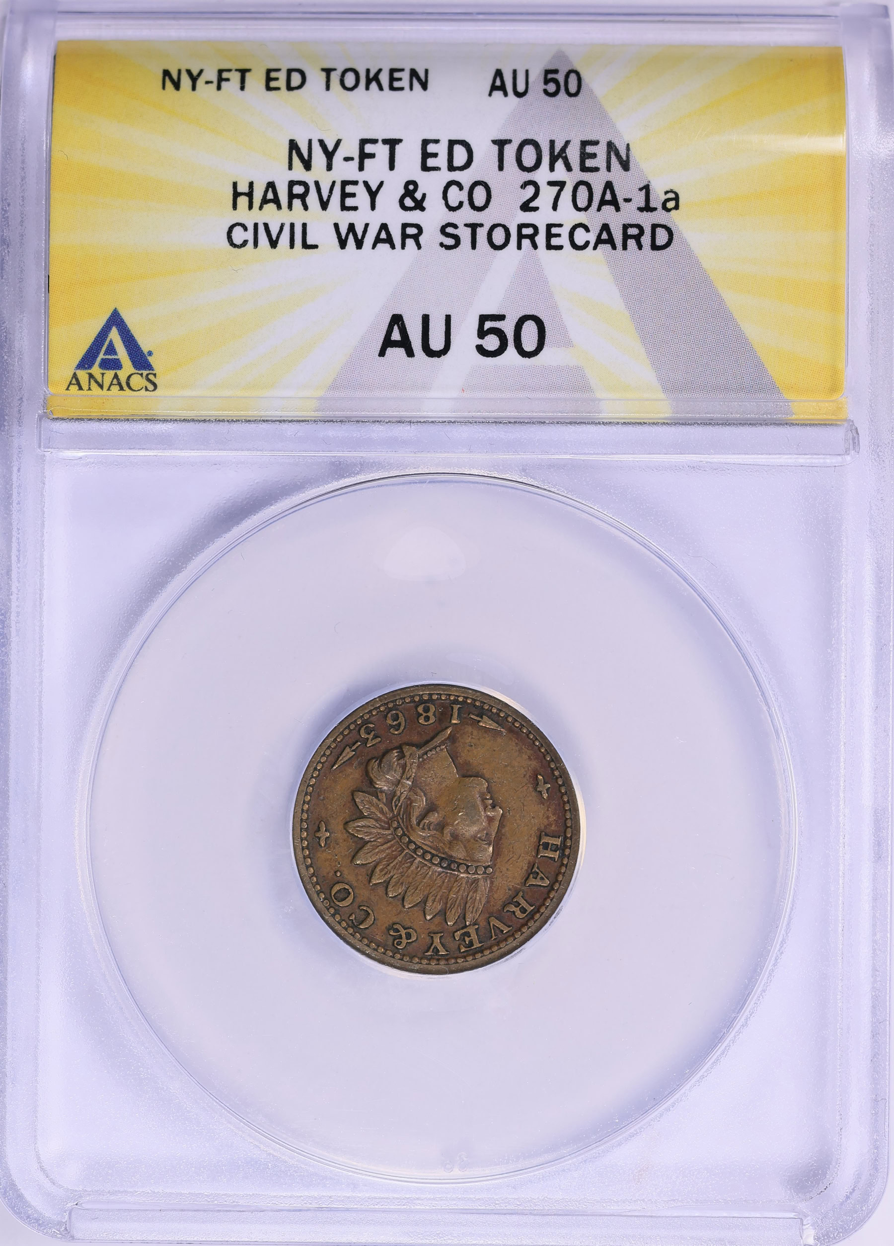 Tokens Fort 1863 Fort Edward, New York Harvey & Co. General Store Civil War Token F ...