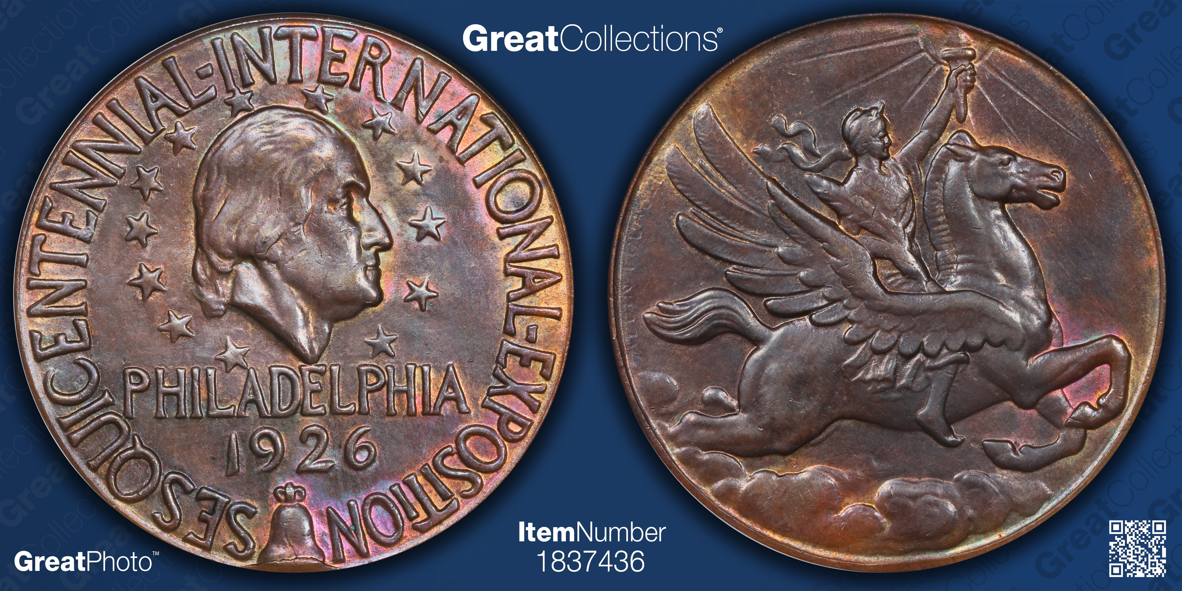 1926 U.S. Sesquicentennial Exposition Official Medal So-Called