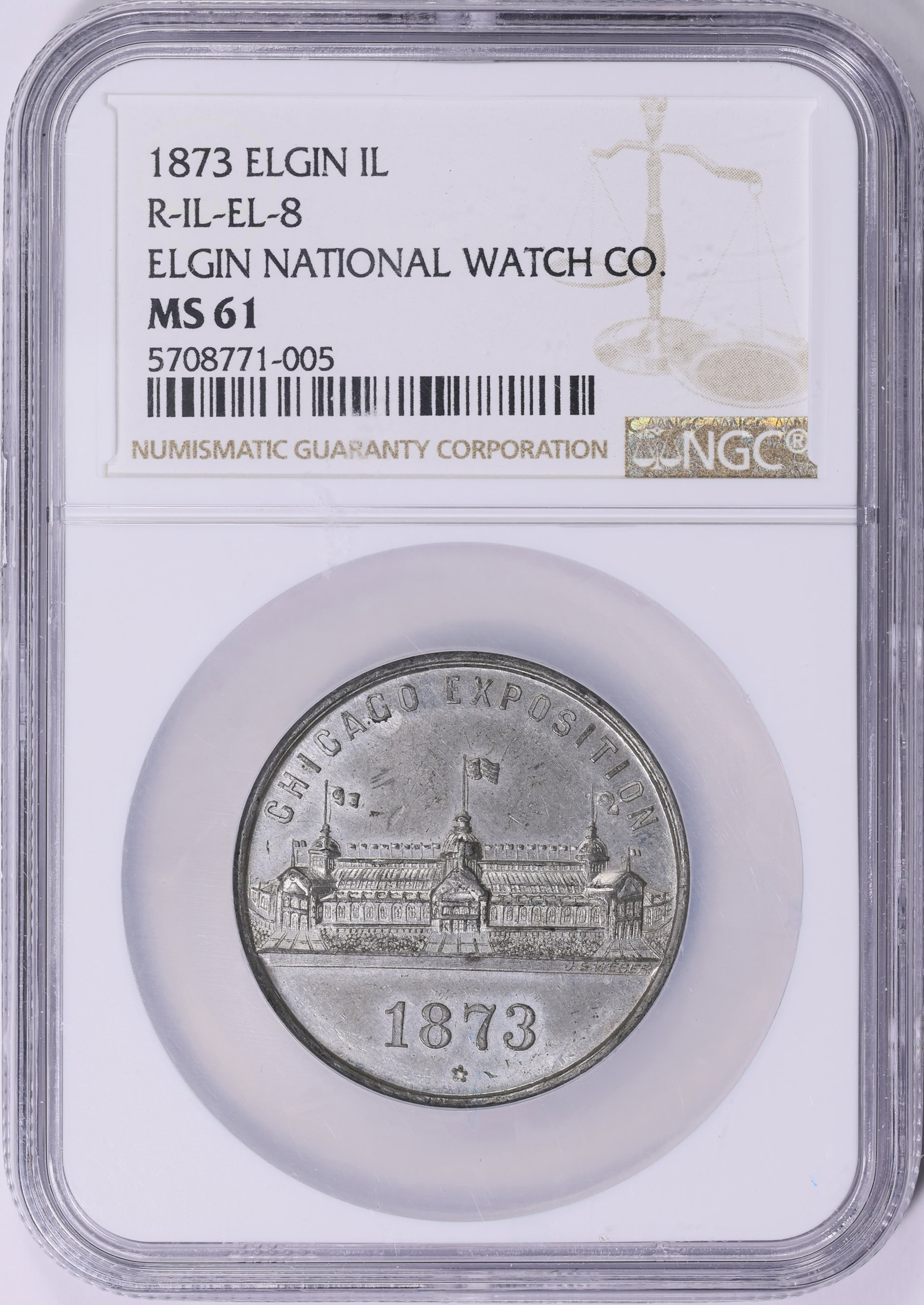 1800s USA Coin Silver 一山 Reading Glasses 1873 White Metal Elgin National Watch Co. Chicago Exposition Token