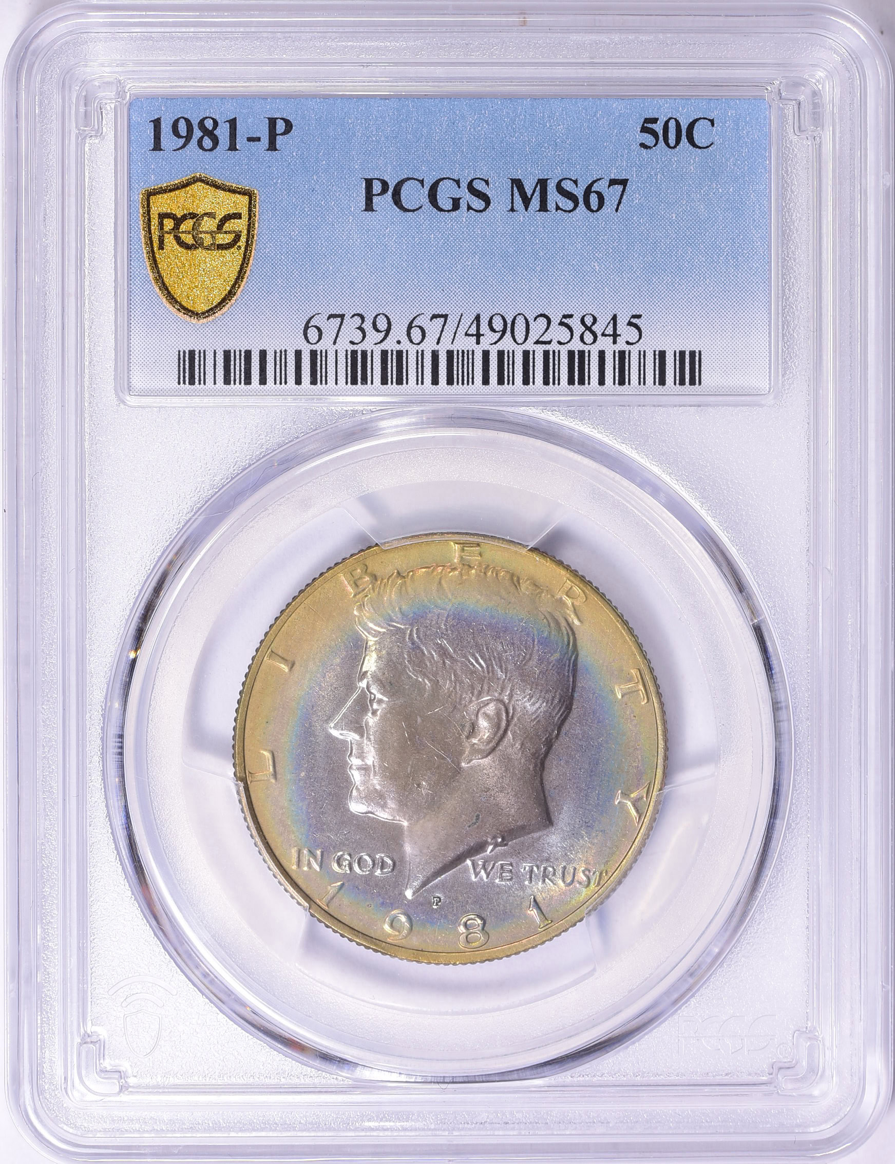 1981-P Kennedy Half Dollar PCGS MS-67 (Toned) (Item 1837805