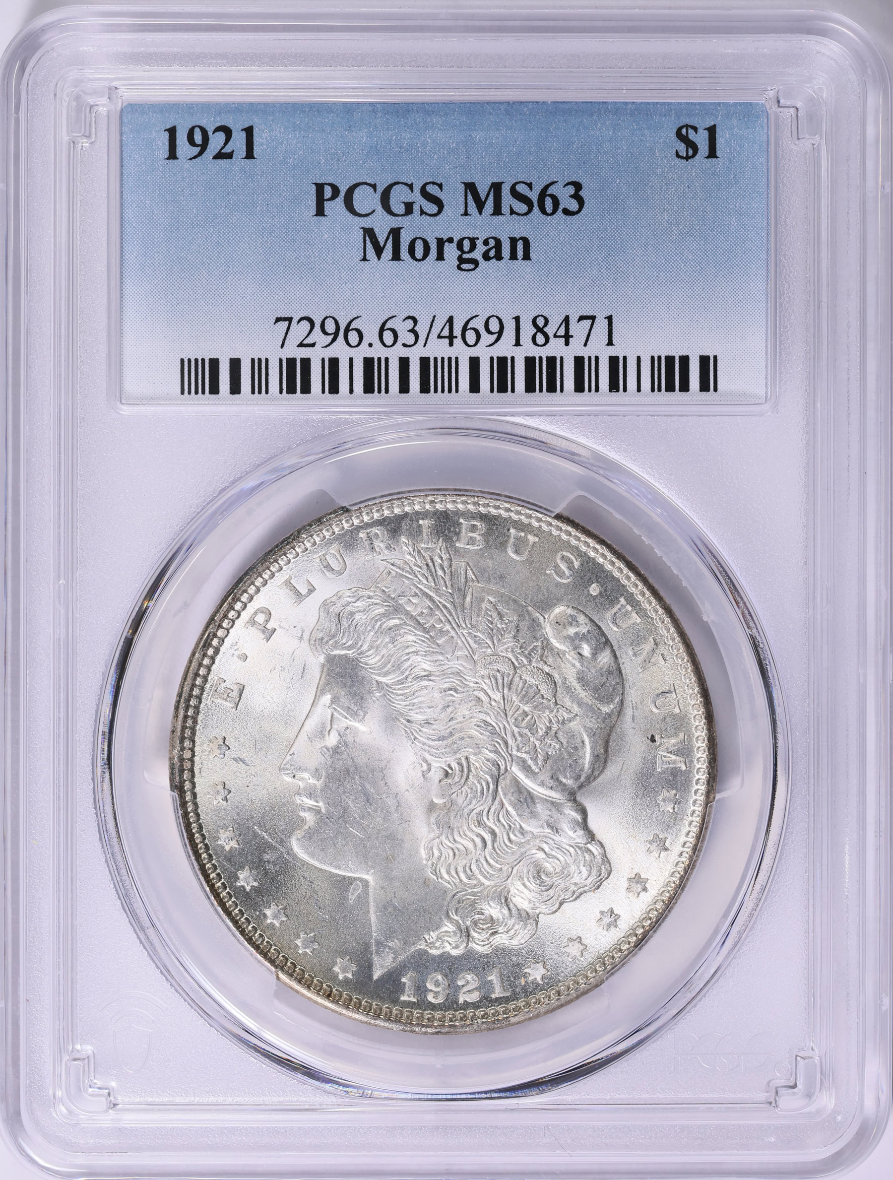 1921 Morgan Silver Dollar PCGS MS-63 (Item 1838673) | GreatCollections ...