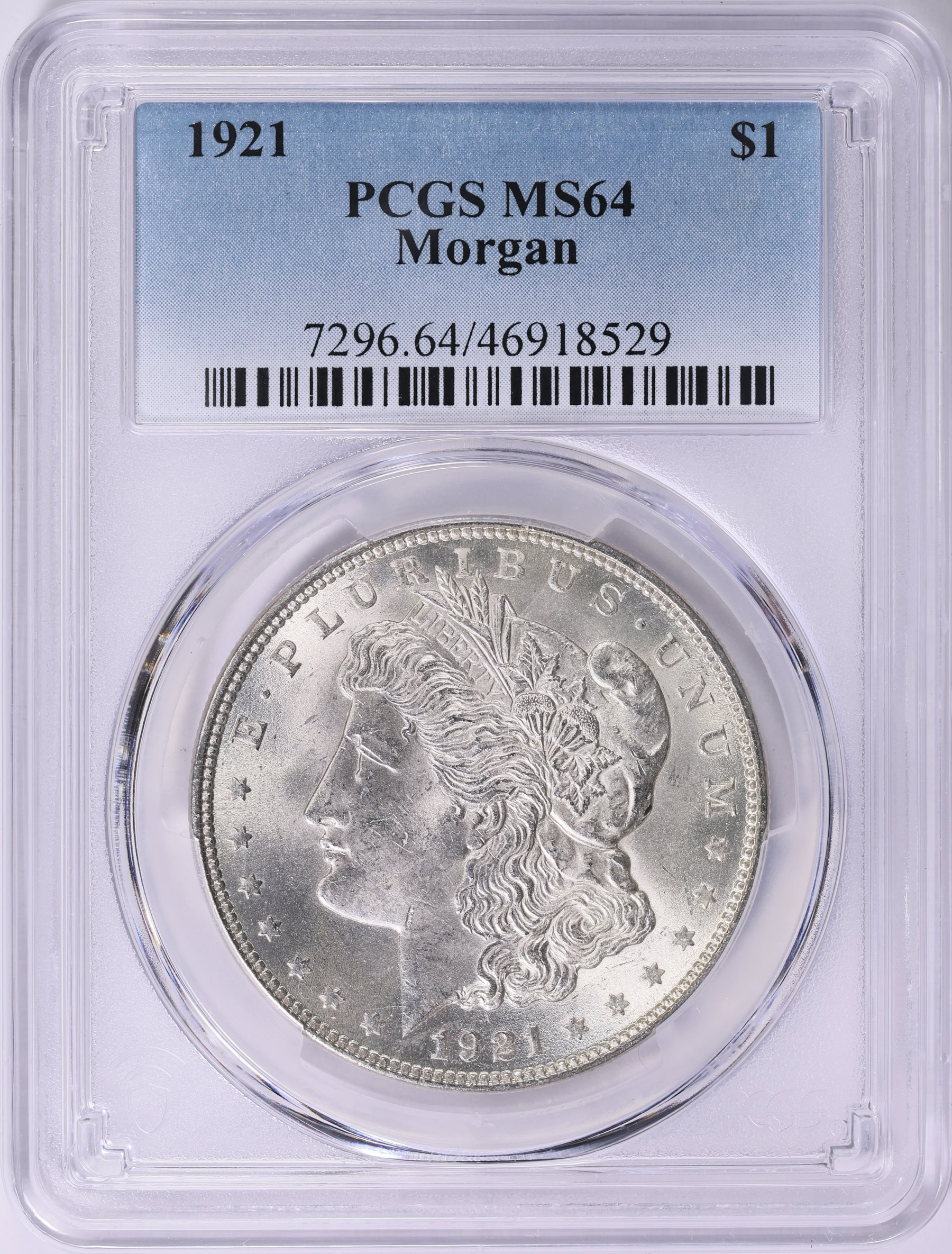 1921 Morgan Silver Dollar PCGS MS-64 (Item 1838729) | GreatCollections ...