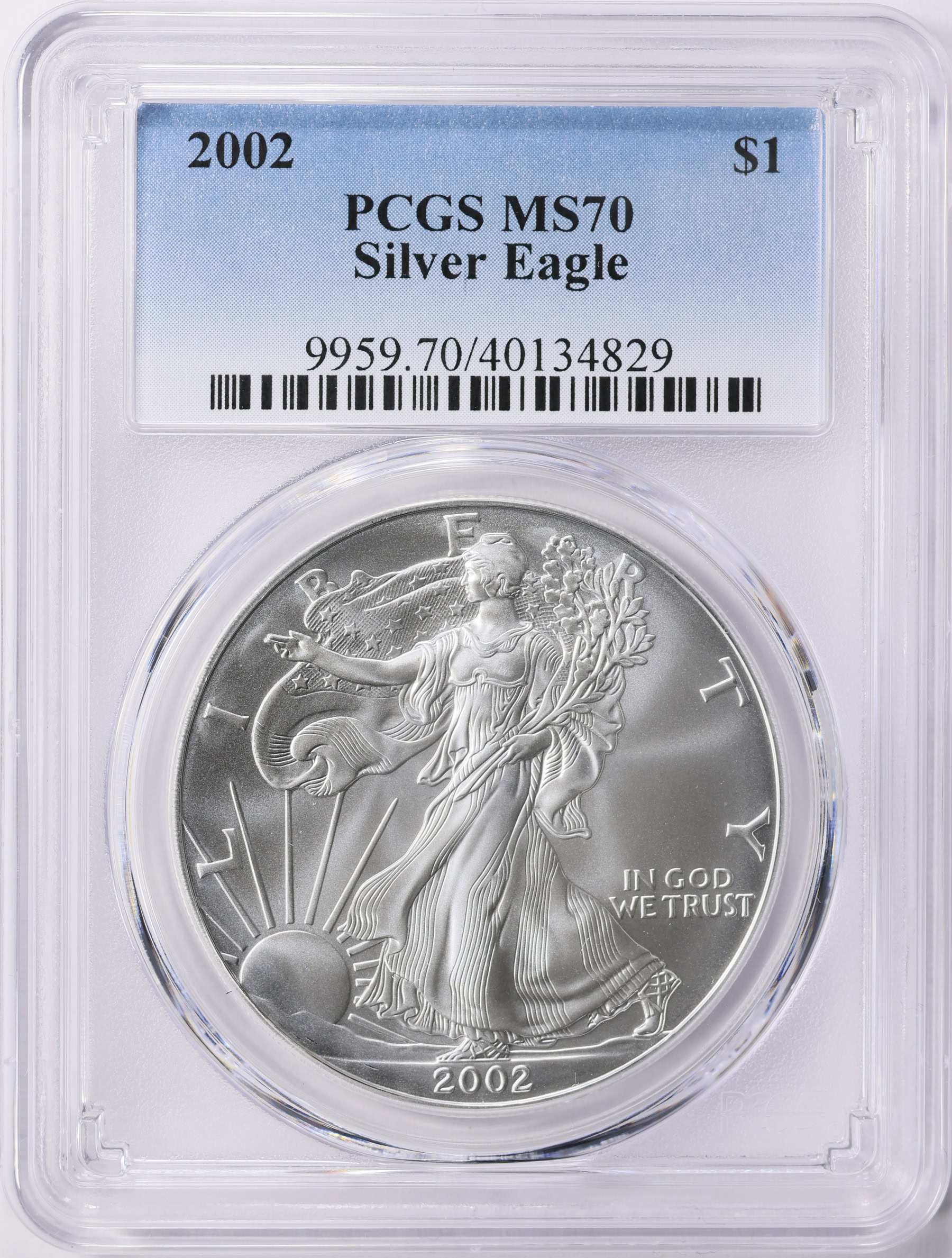2002 $1 Silver Eagle PCGS MS-70 (Item 1838923) | GreatCollections Coin ...