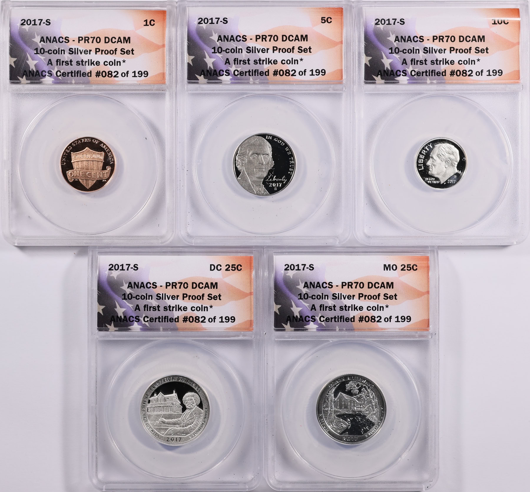 2017-S 1c-50c Enhanced Uncirculated Set First Strike ANACS Proof