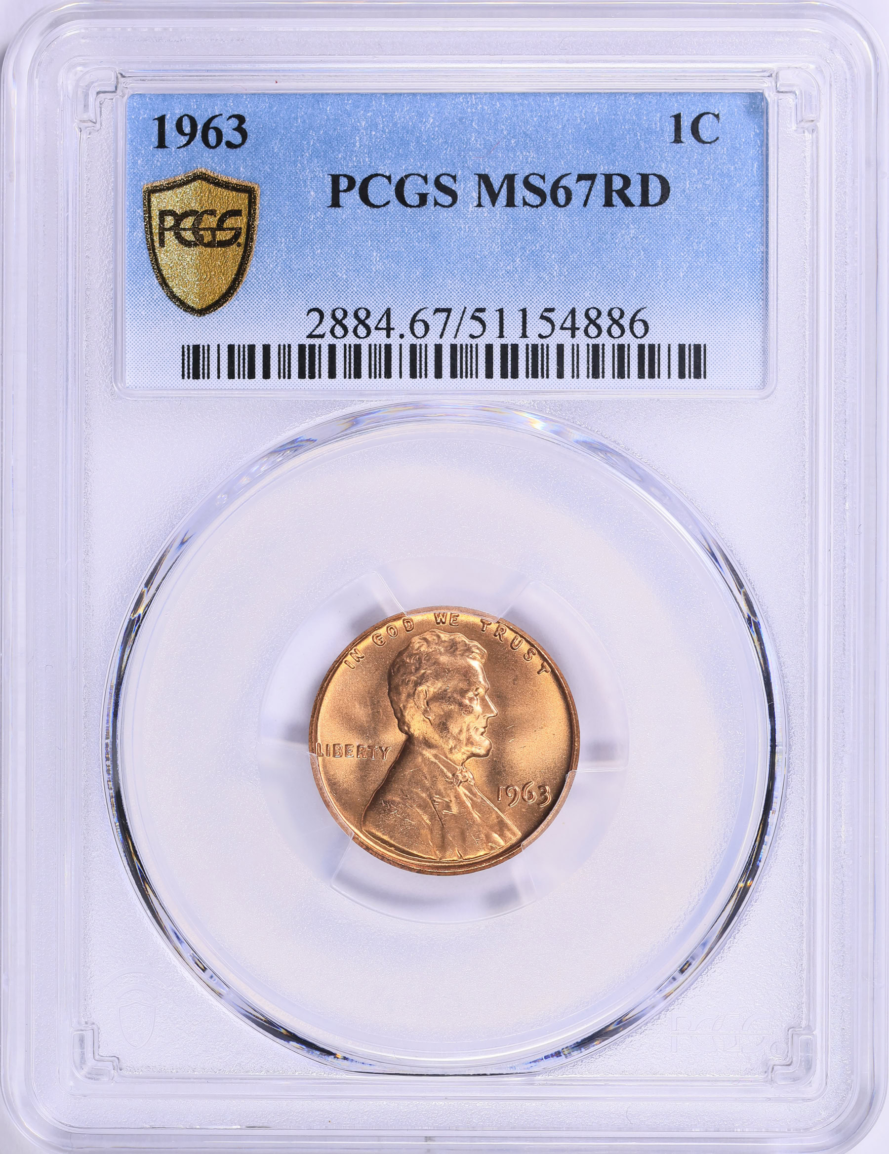 1963 Lincoln Cent PCGS MS-67 RD (Item 1840328) | GreatCollections Coin ...