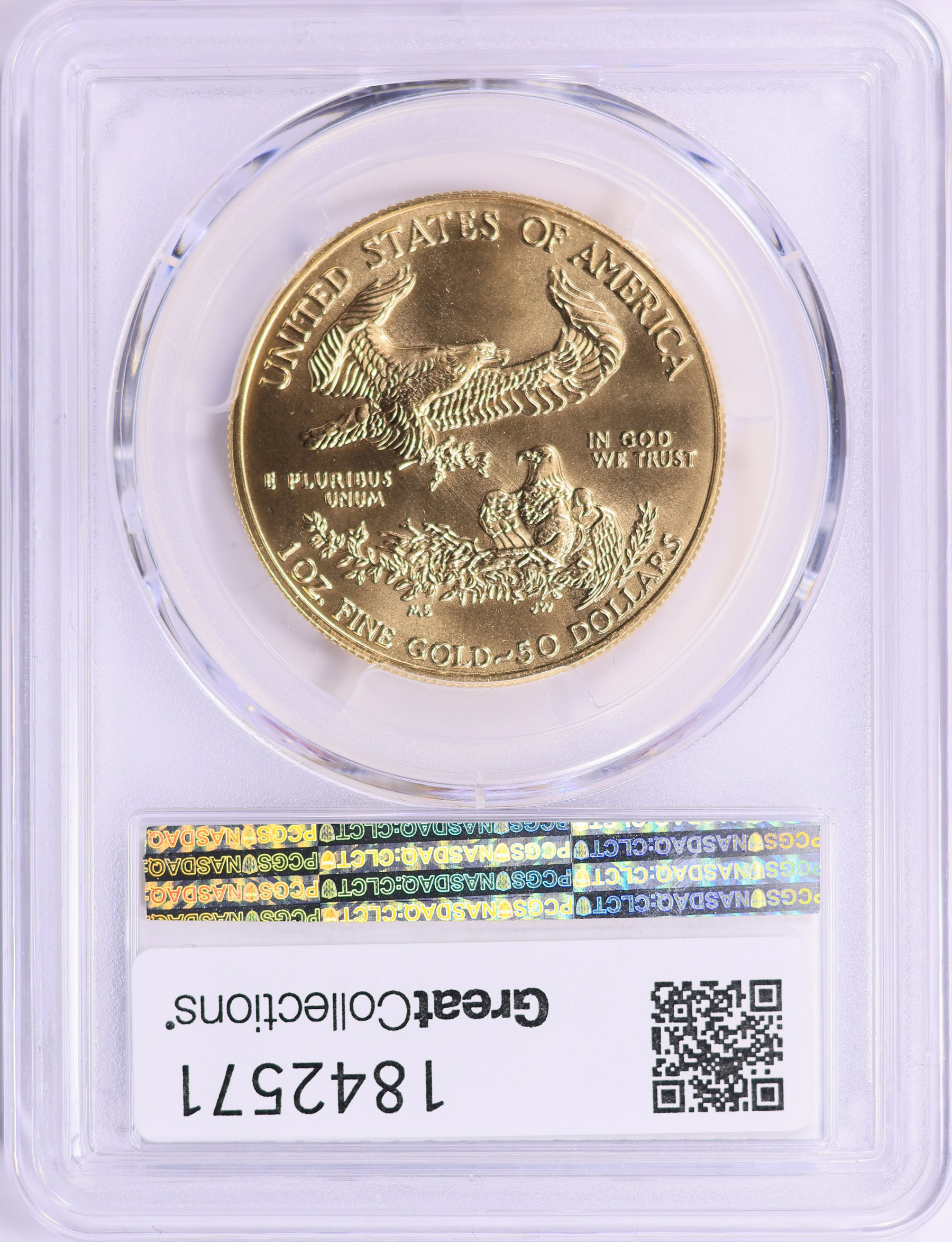 1996 $50 One-Ounce Gold American Eagle PCGS MS-70 (Item 1842571